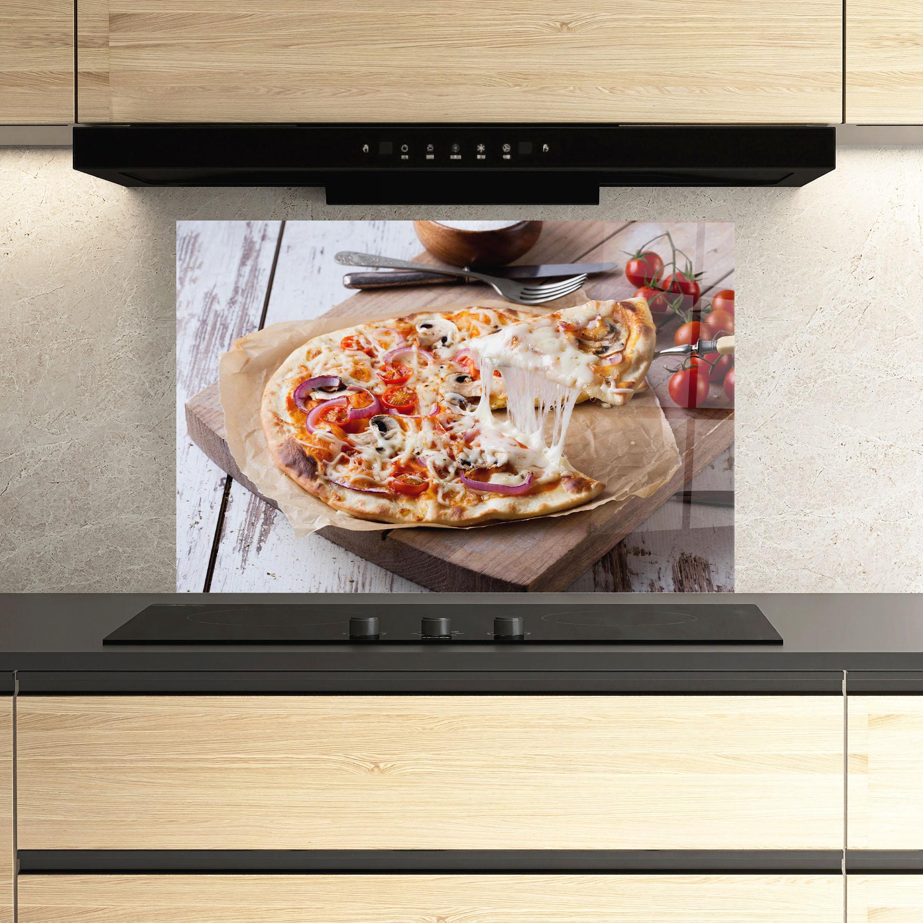 Стъклен панел за кухня Pizza mockup 3