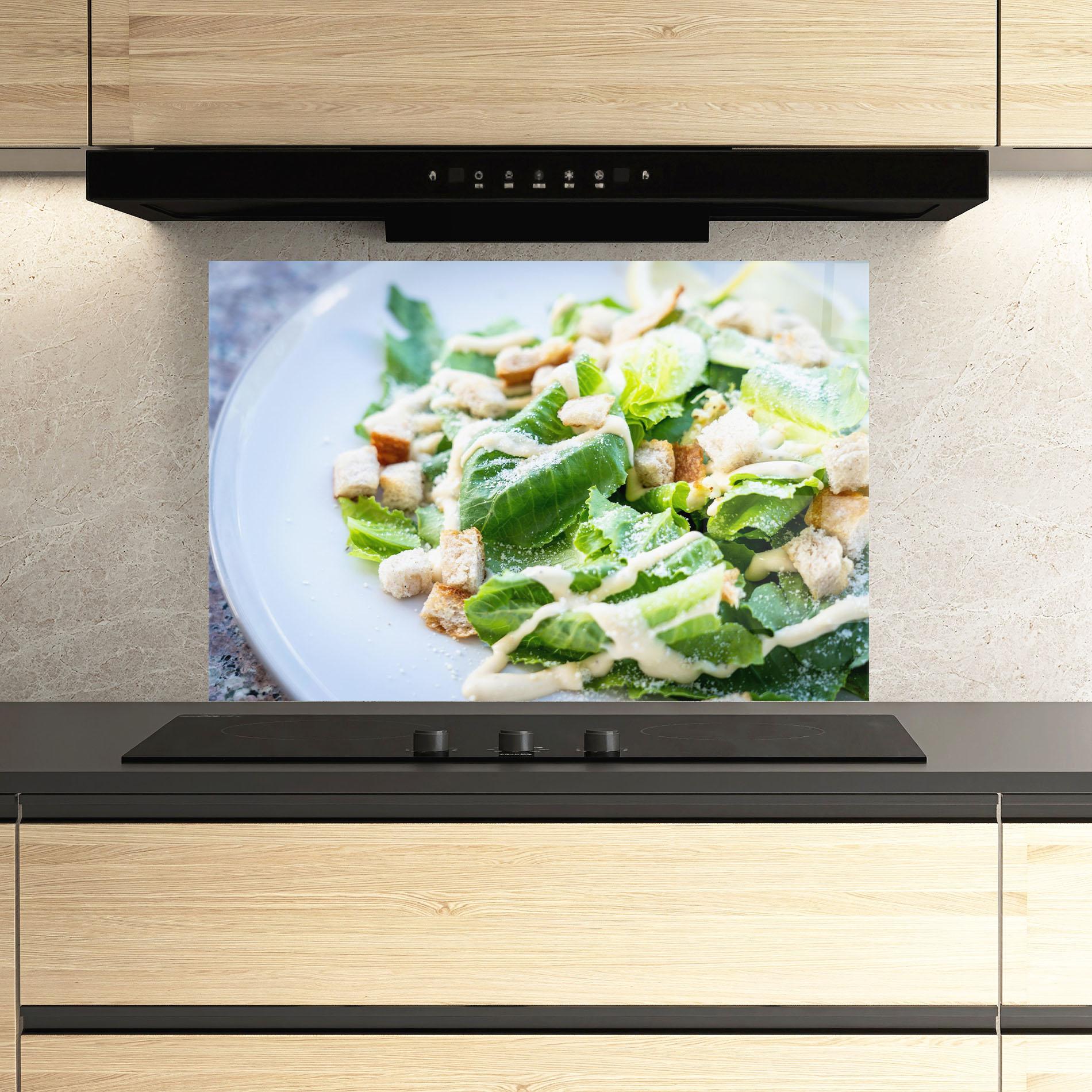 Стъклен панел за кухня Salad mockup 3