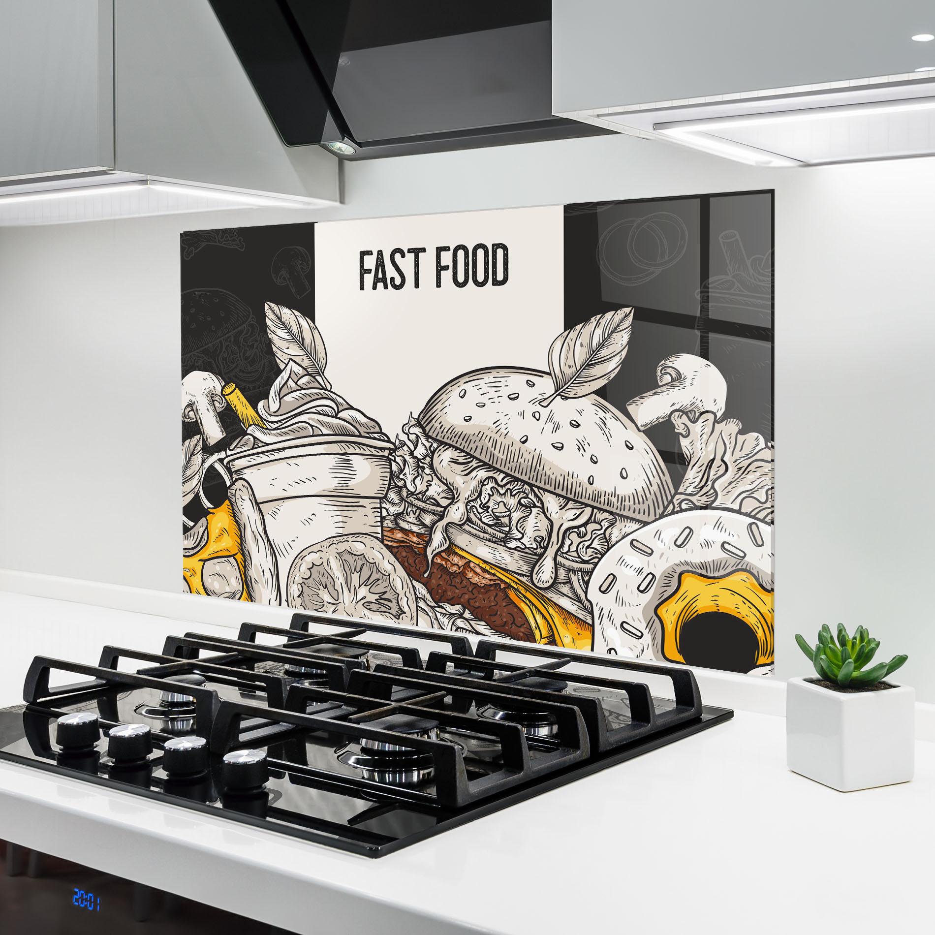 Стъклен панел за кухня Fast Food mockup 6