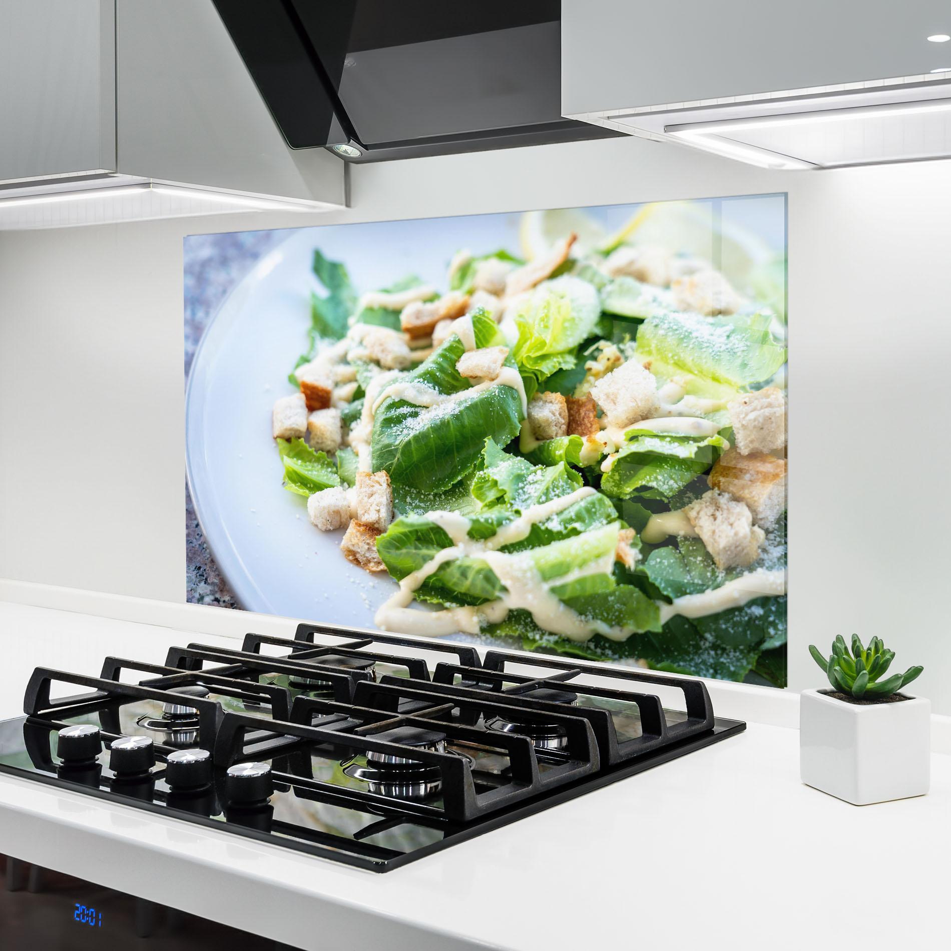 Стъклен панел за кухня Salad mockup 6