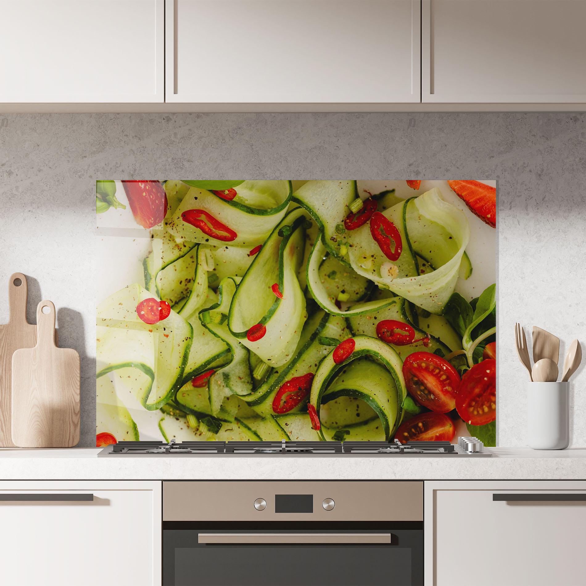 Стъклен панел за кухня Cucumber Food mockup 7