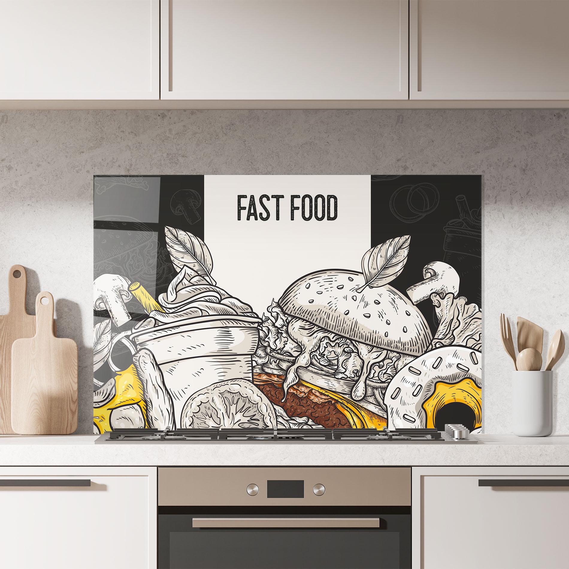 Стъклен панел за кухня Fast Food mockup 7