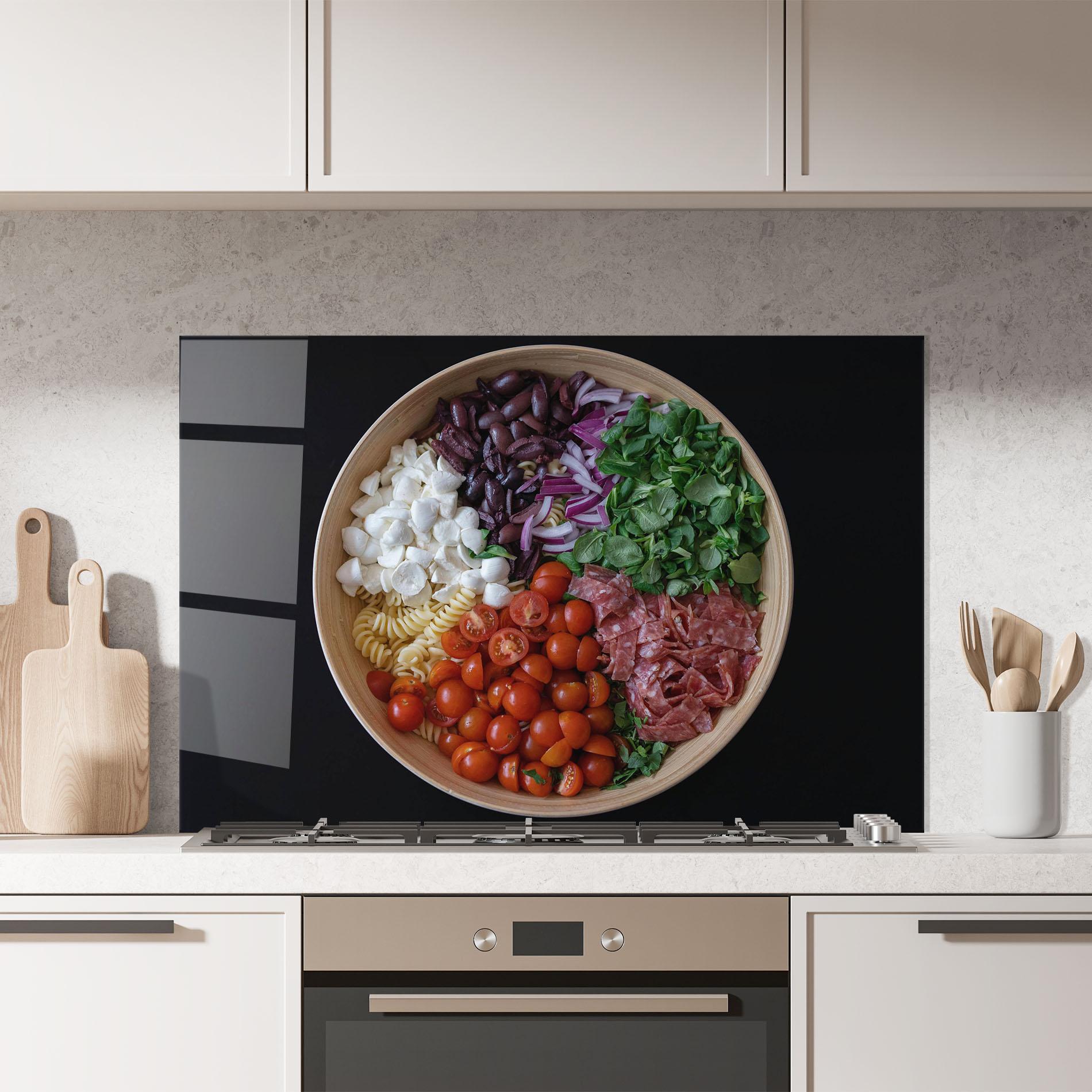 Стъклен панел за кухня Mozzarella Salad mockup 7