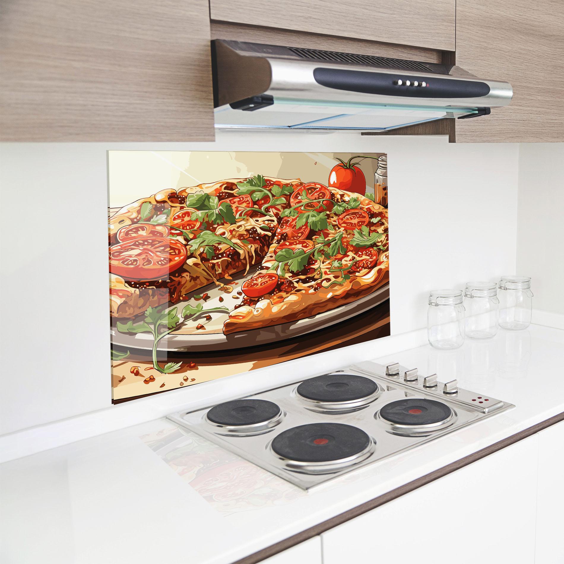 Стъклен панел за кухня Pizza View mockup 8