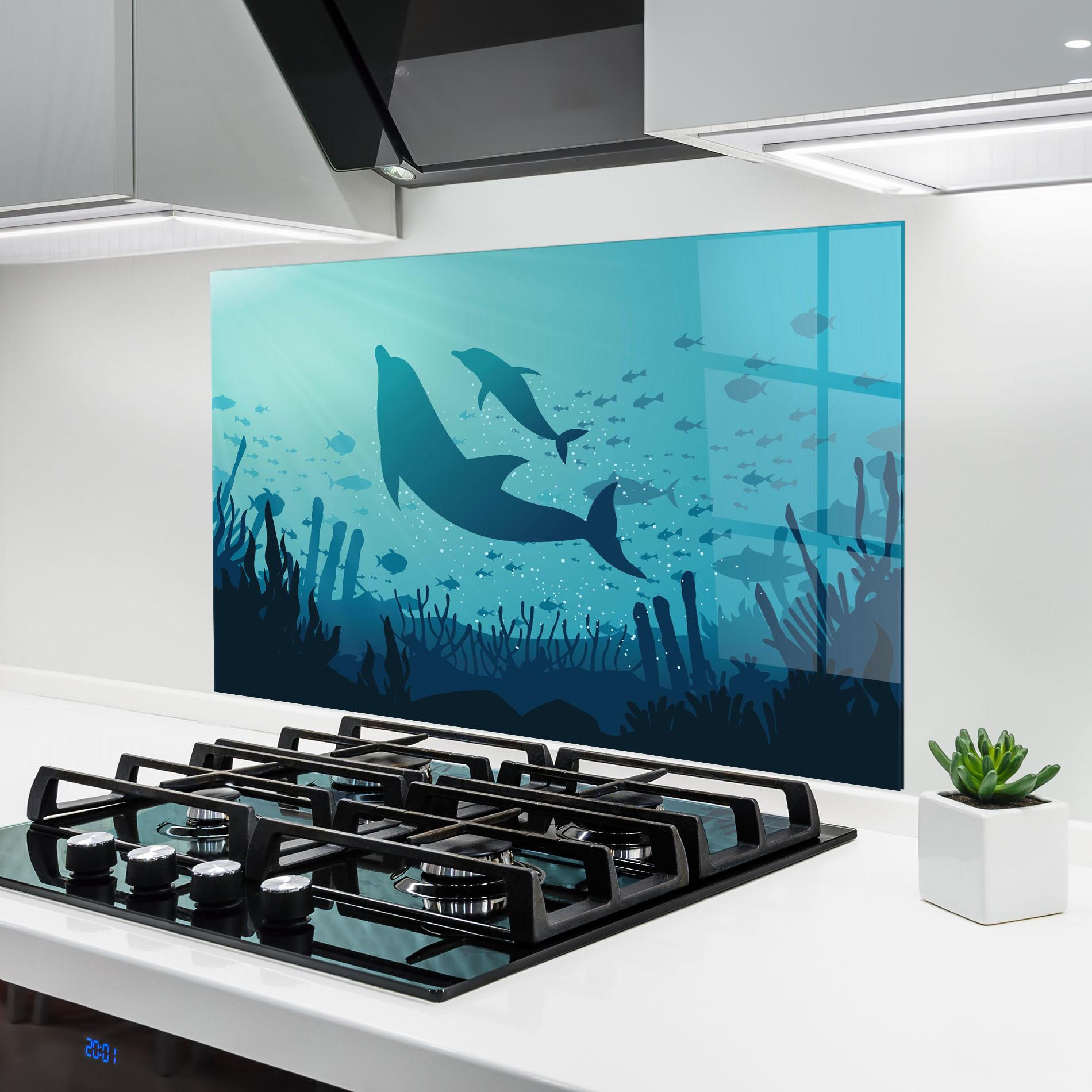 Стъклен панел за кухня Blue Ocean mockup 6