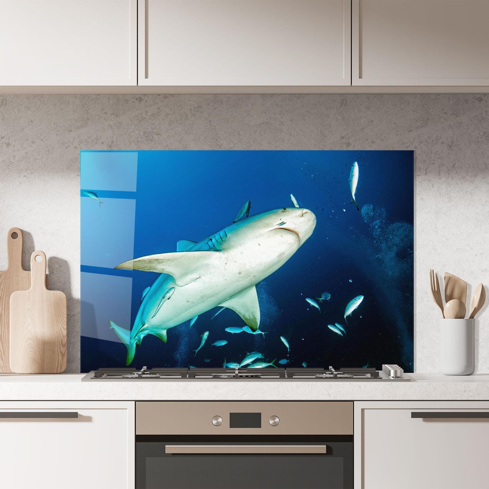 Стъклен панел за кухня Bull Shark mockup 7