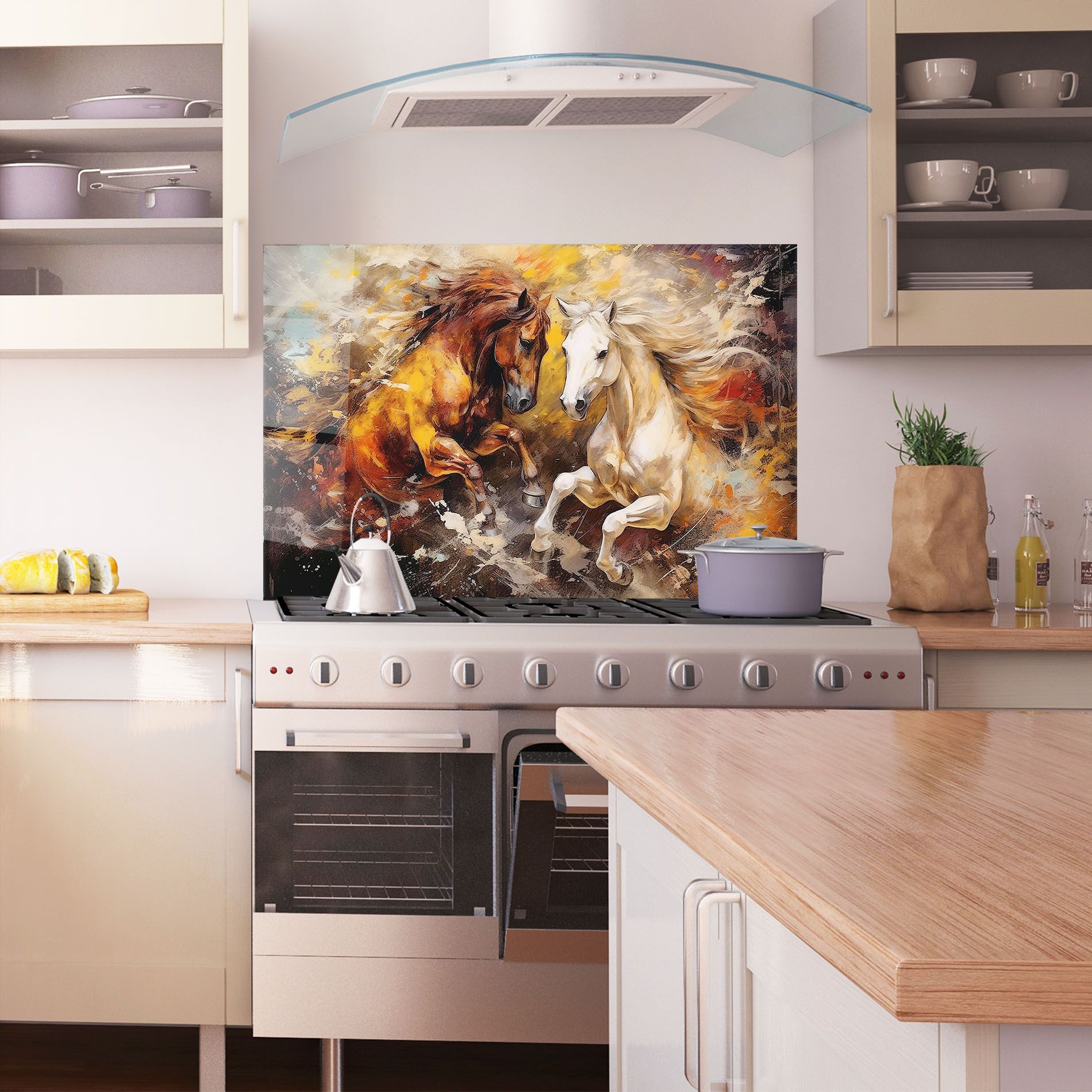 Brown White Horses mockup 1