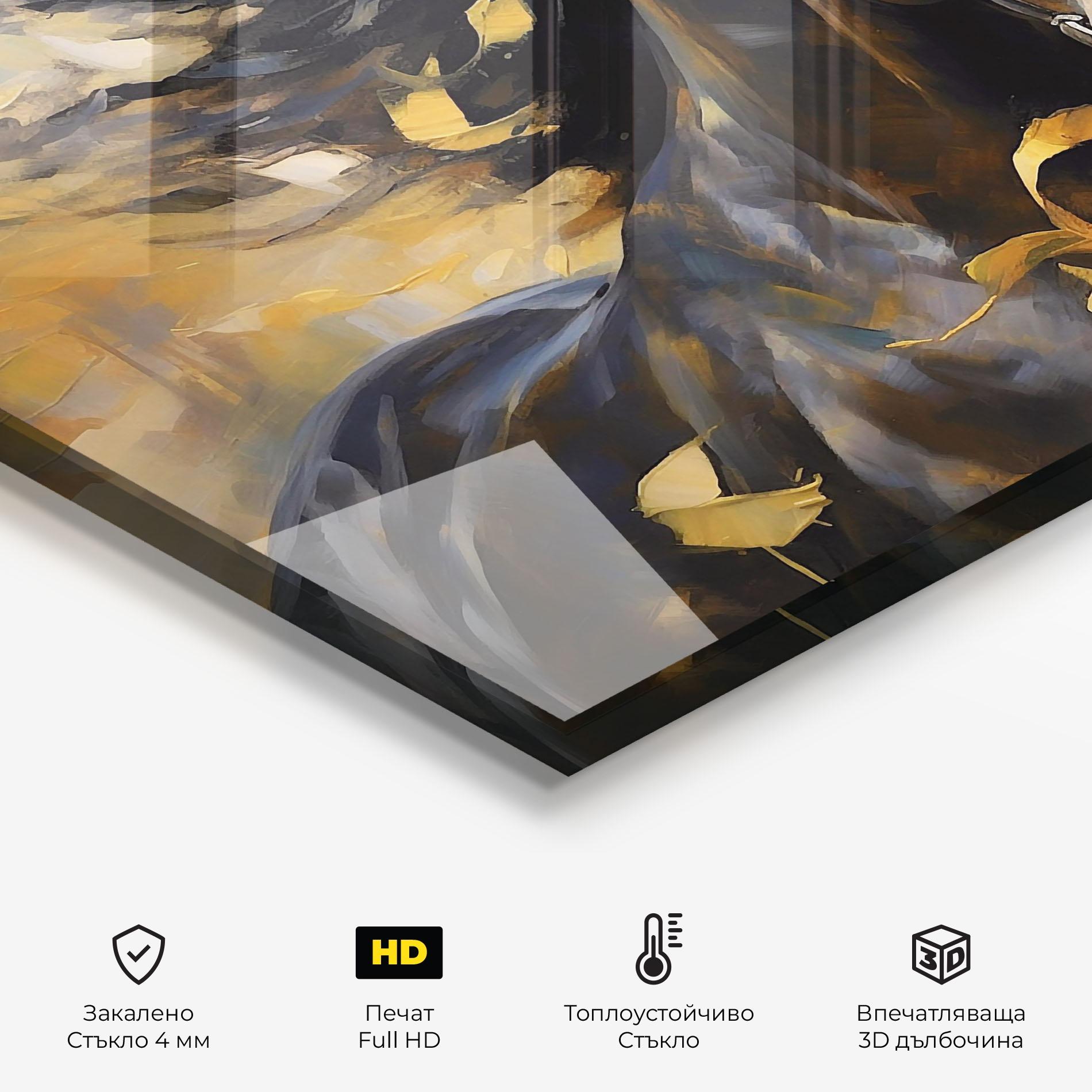 Стъклен панел за кухня Yellow Roses Horse mockup 2