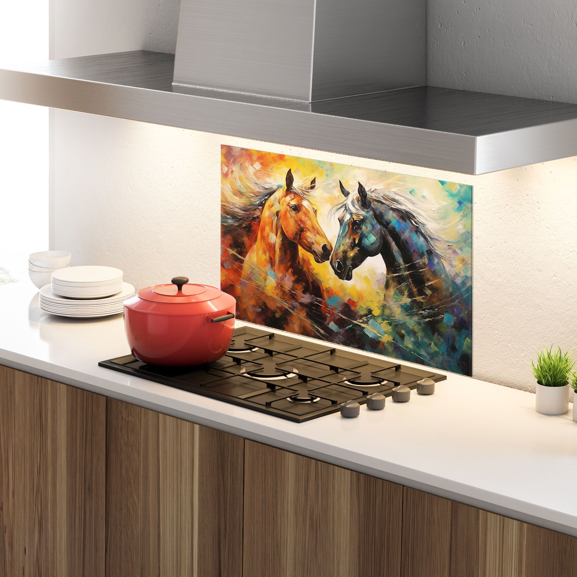 Brown Black Horses mockup 4