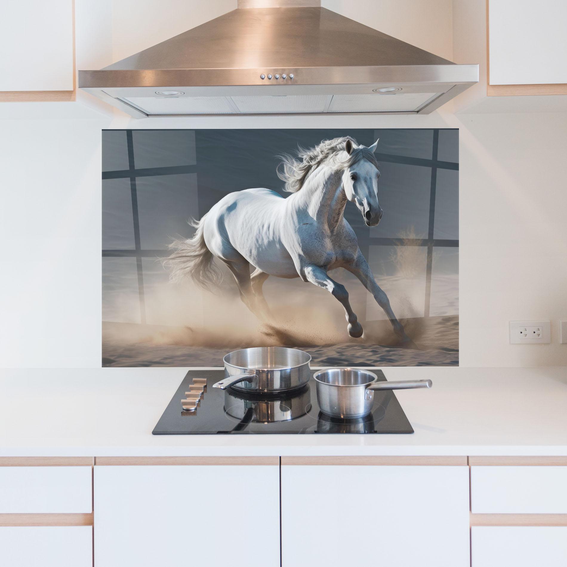 Стъклен панел за кухня Desert Horse mockup 5