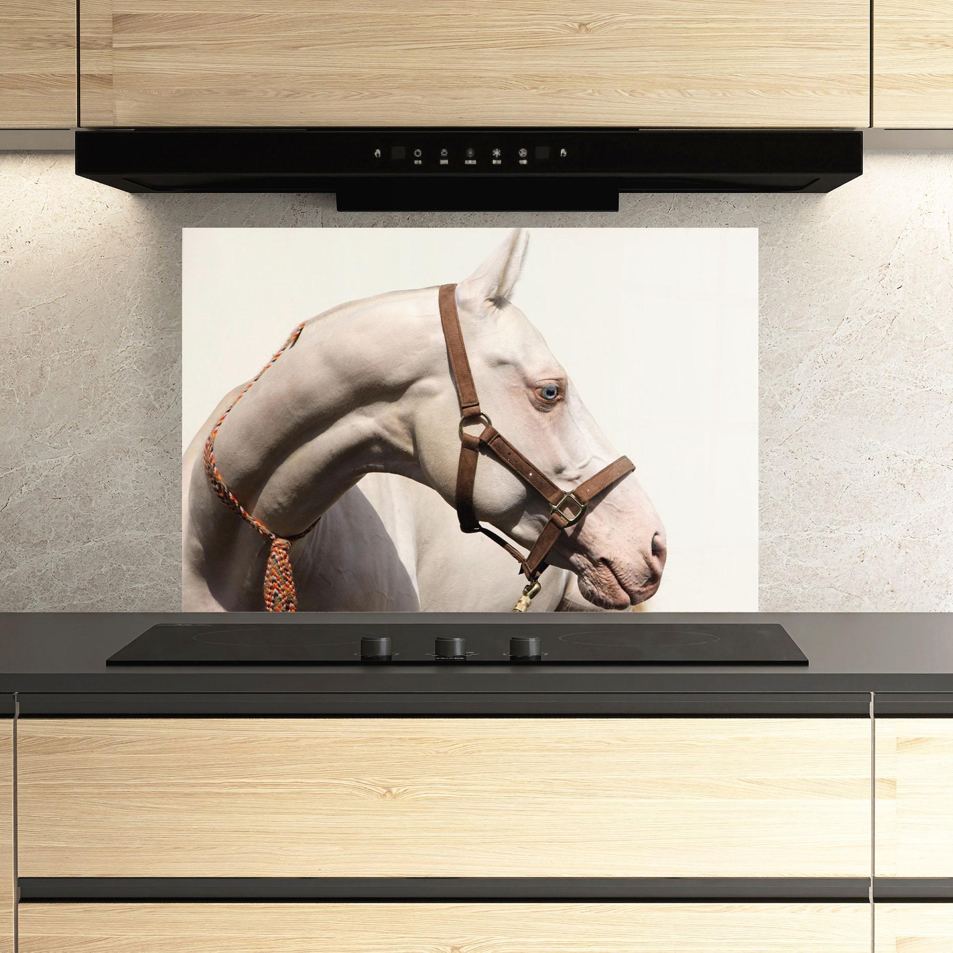 Стъклен панел за кухня Blue Eye Horse mockup 3