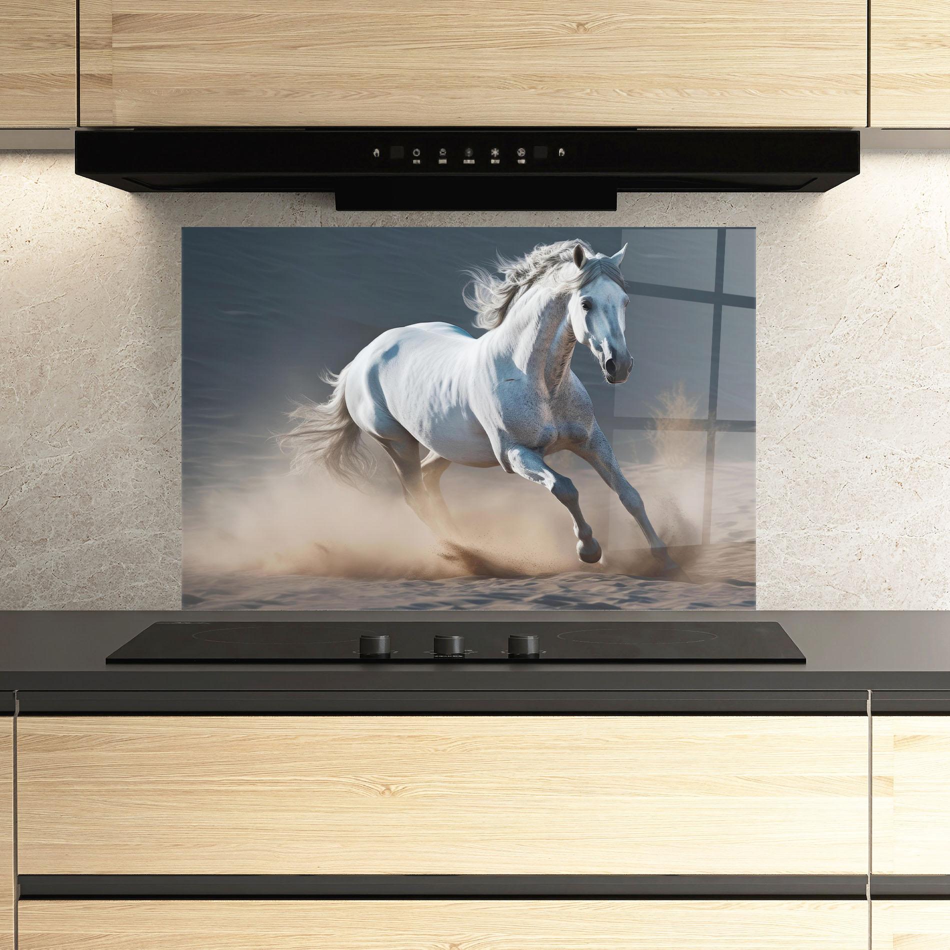 Стъклен панел за кухня Desert Horse mockup 3