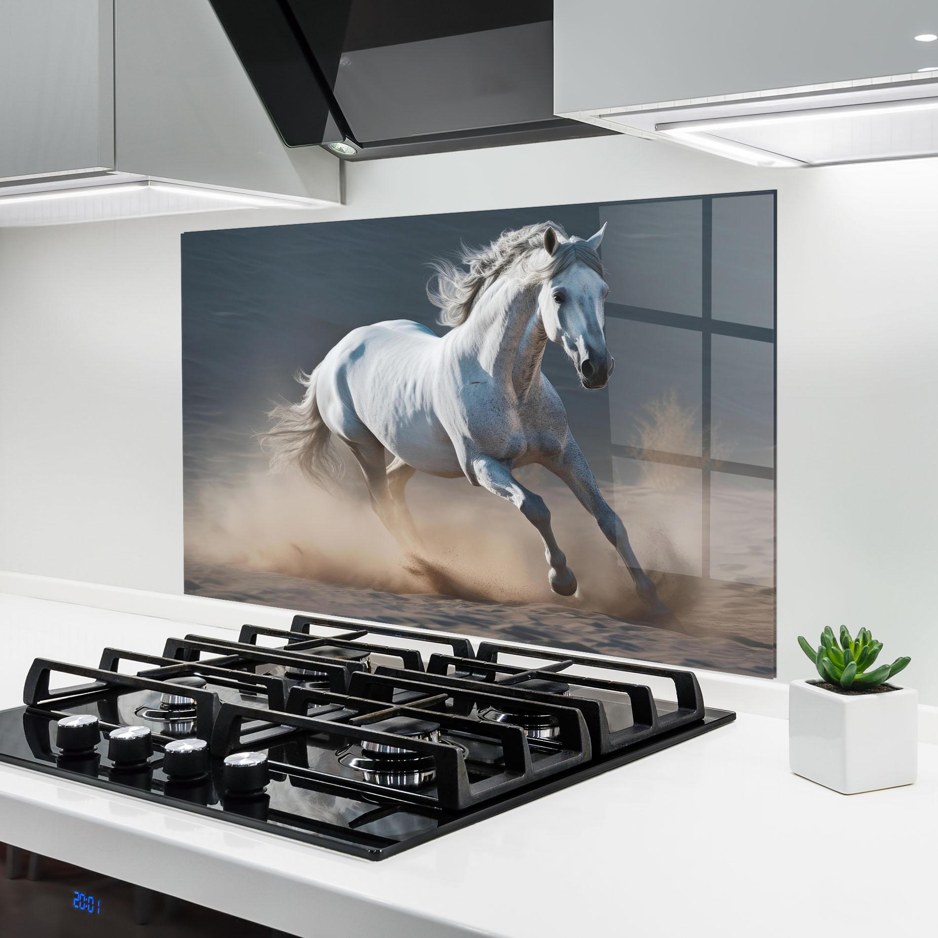 Стъклен панел за кухня Desert Horse mockup 6