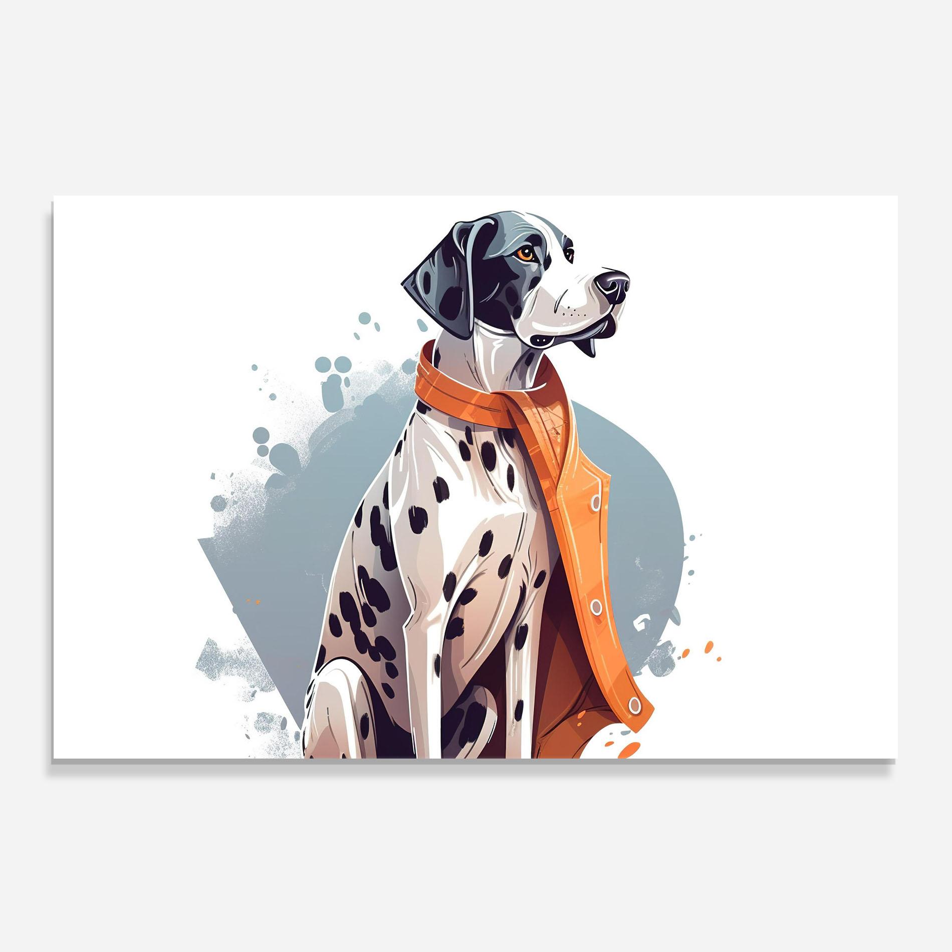 Стъклен панел за кухня Orange Scarf Dalmatian mockup 0