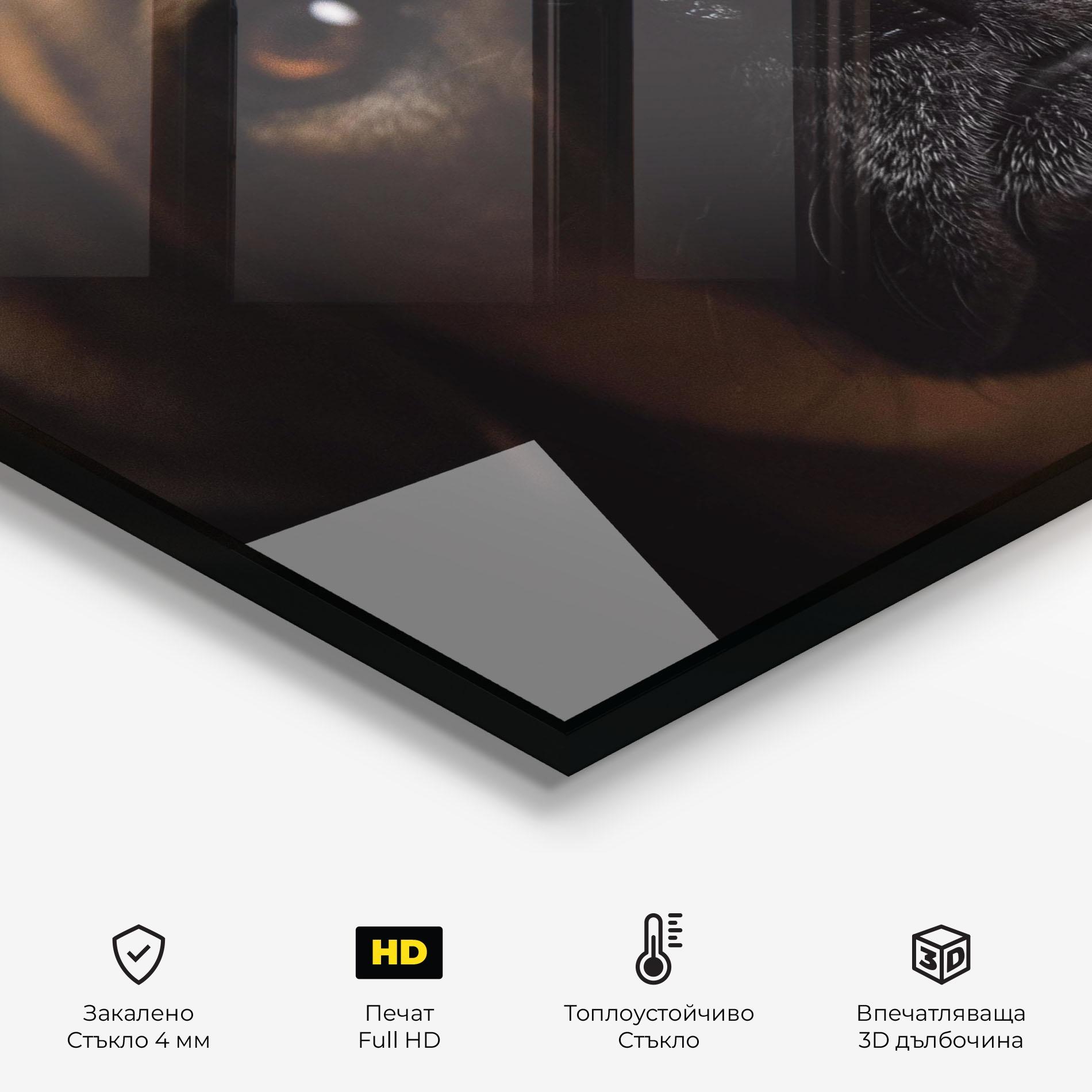 Стъклен панел за кухня Black Nose Dog mockup 2