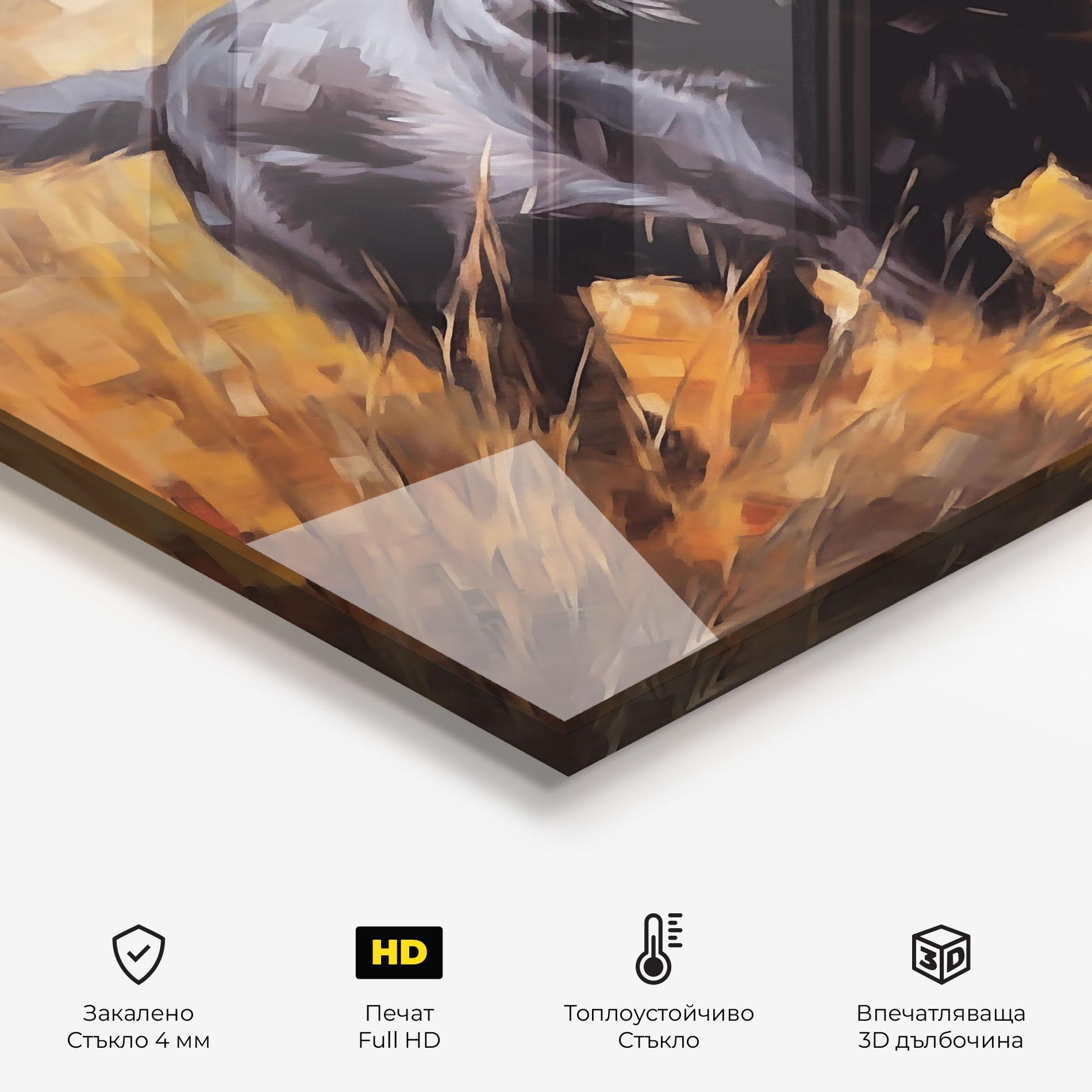 Стъклен панел за кухня Black Pretty Dog mockup 2