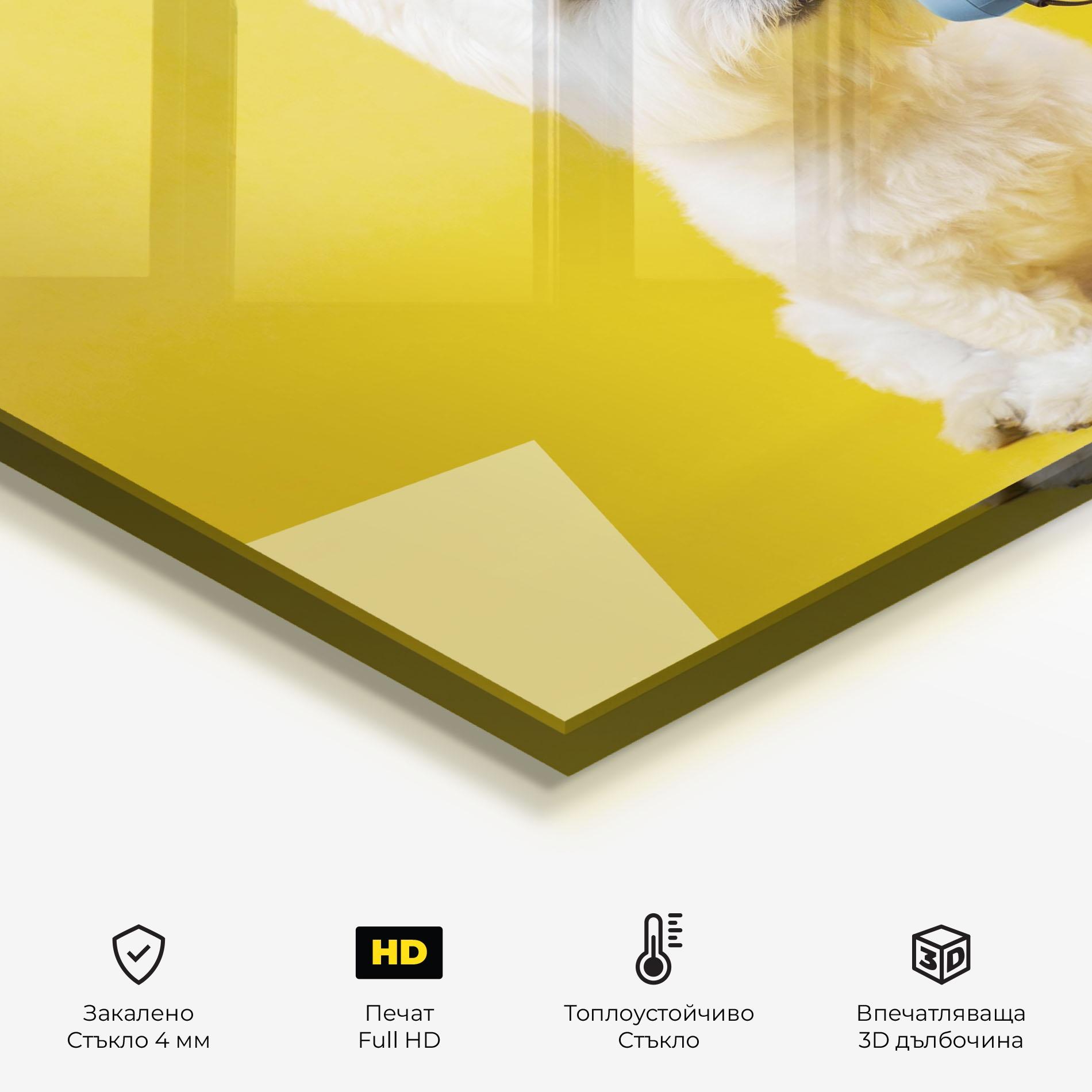 Стъклен панел за кухня Cute Little Dog mockup 2