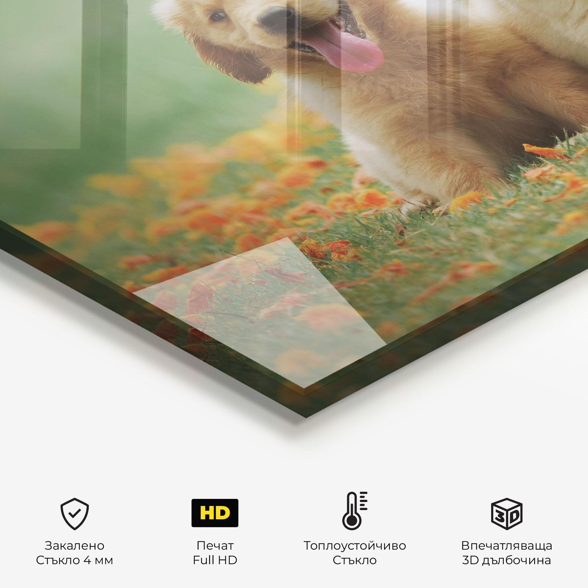 Стъклен панел за кухня Happy Dogs mockup 2