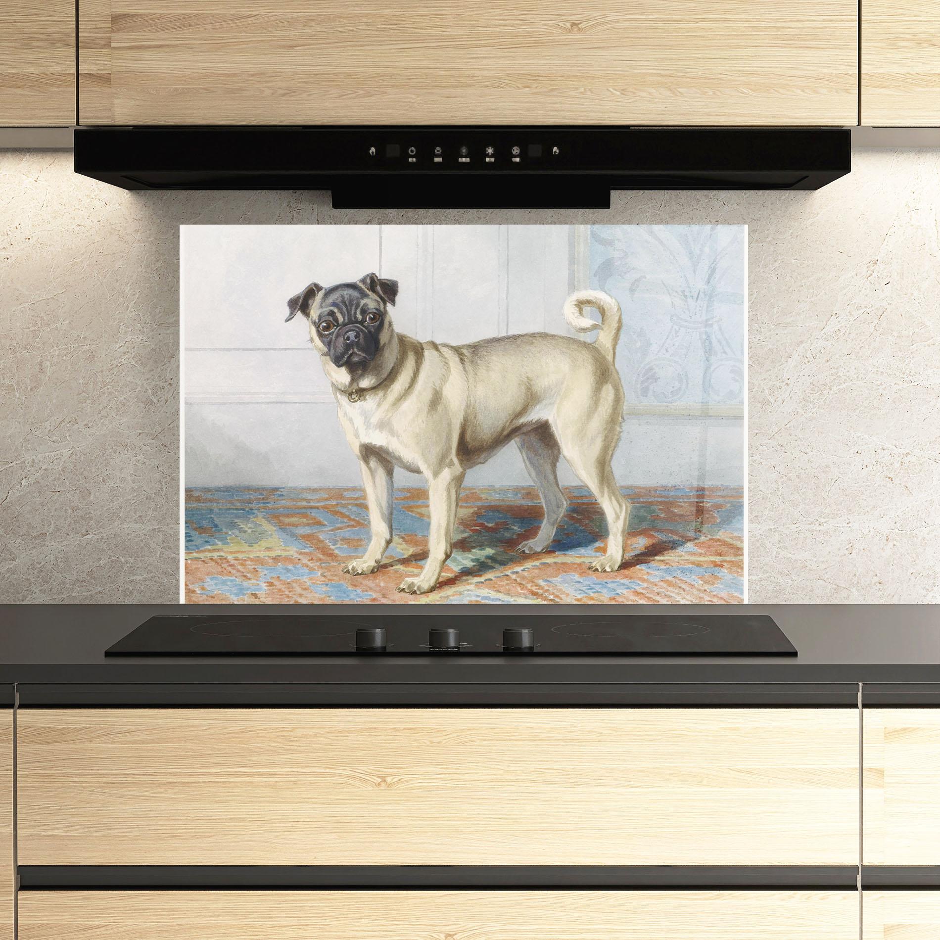 Стъклен панел за кухня Cute Cream Dog mockup 3