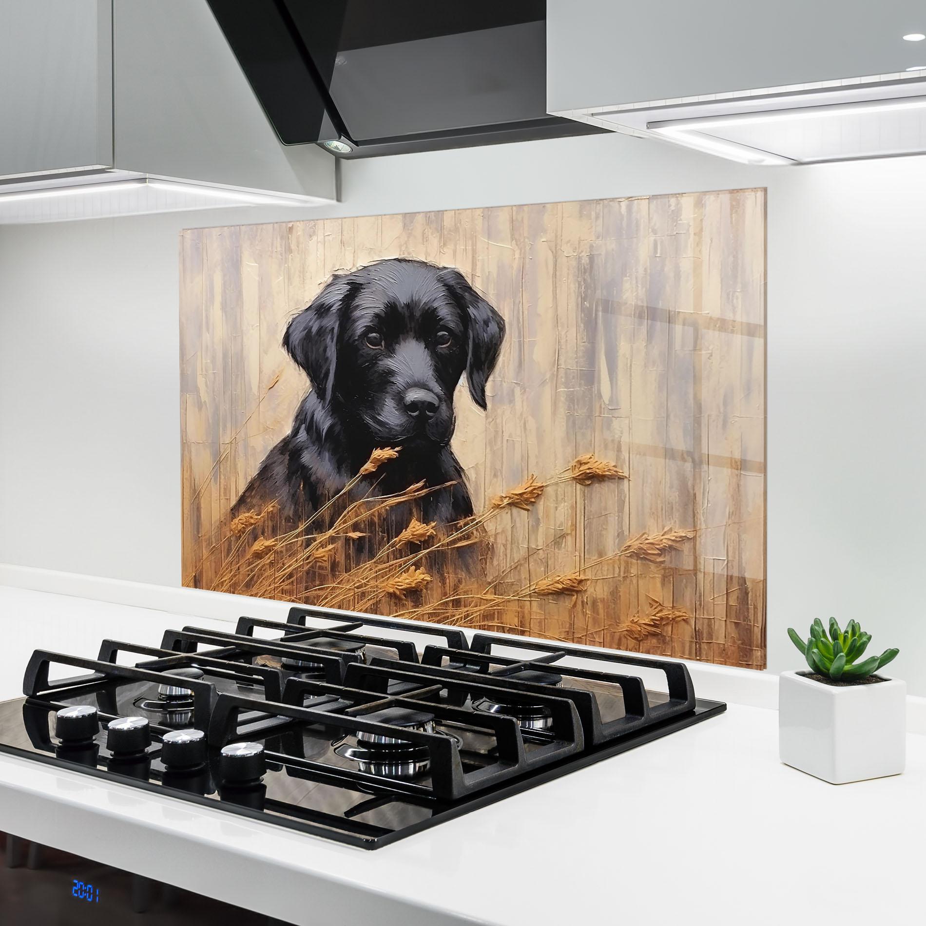 Стъклен панел за кухня Black Dog Art mockup 6