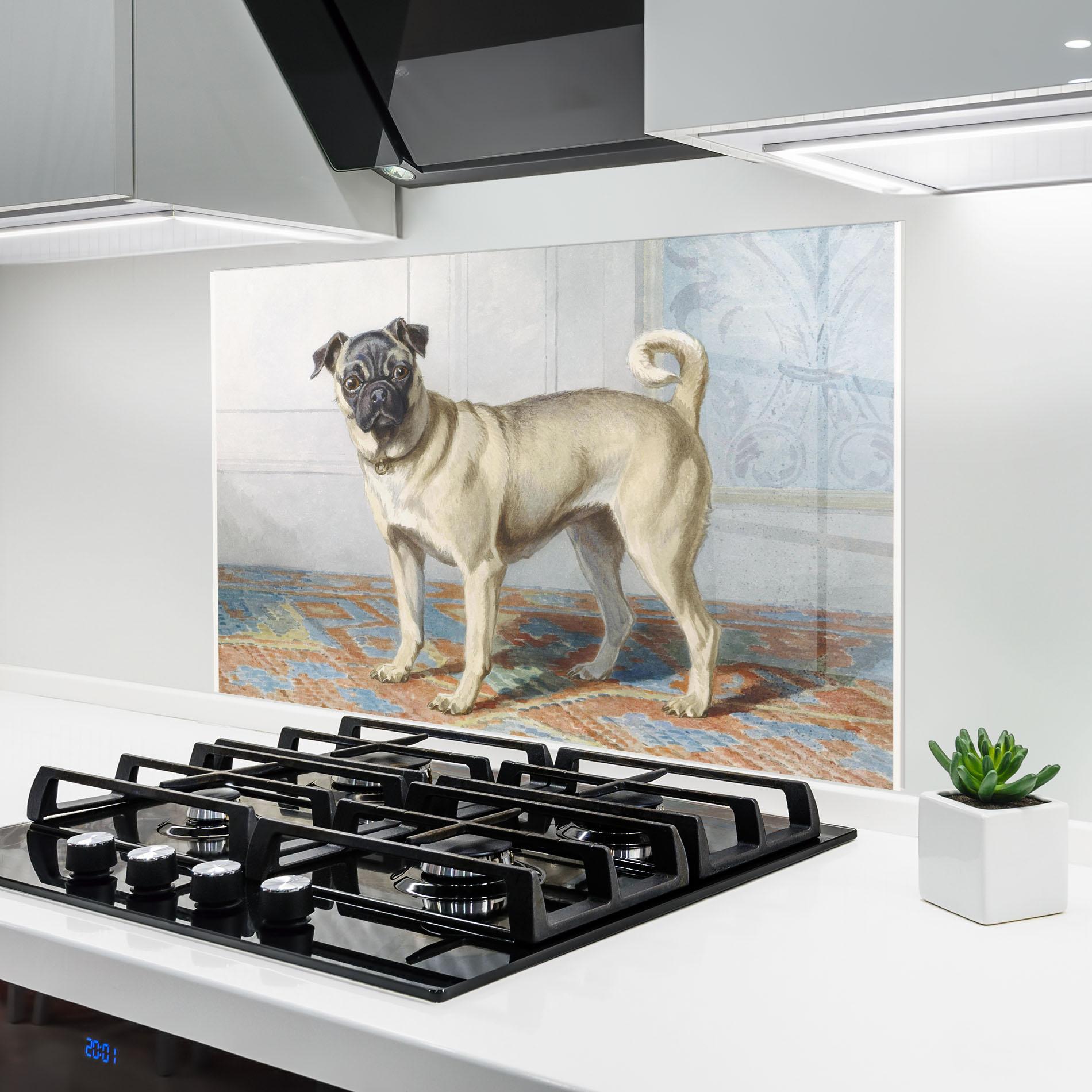 Стъклен панел за кухня Cute Cream Dog mockup 6