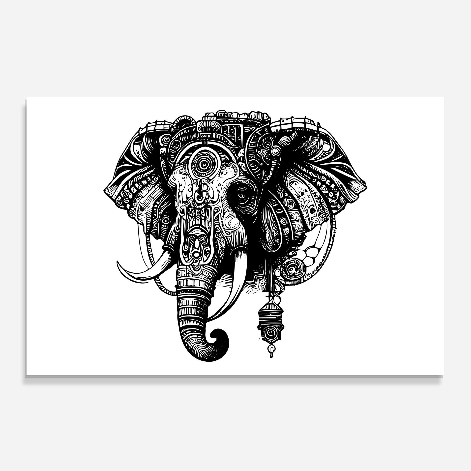 Стъклен панел за кухня Ehephant Head mockup 0