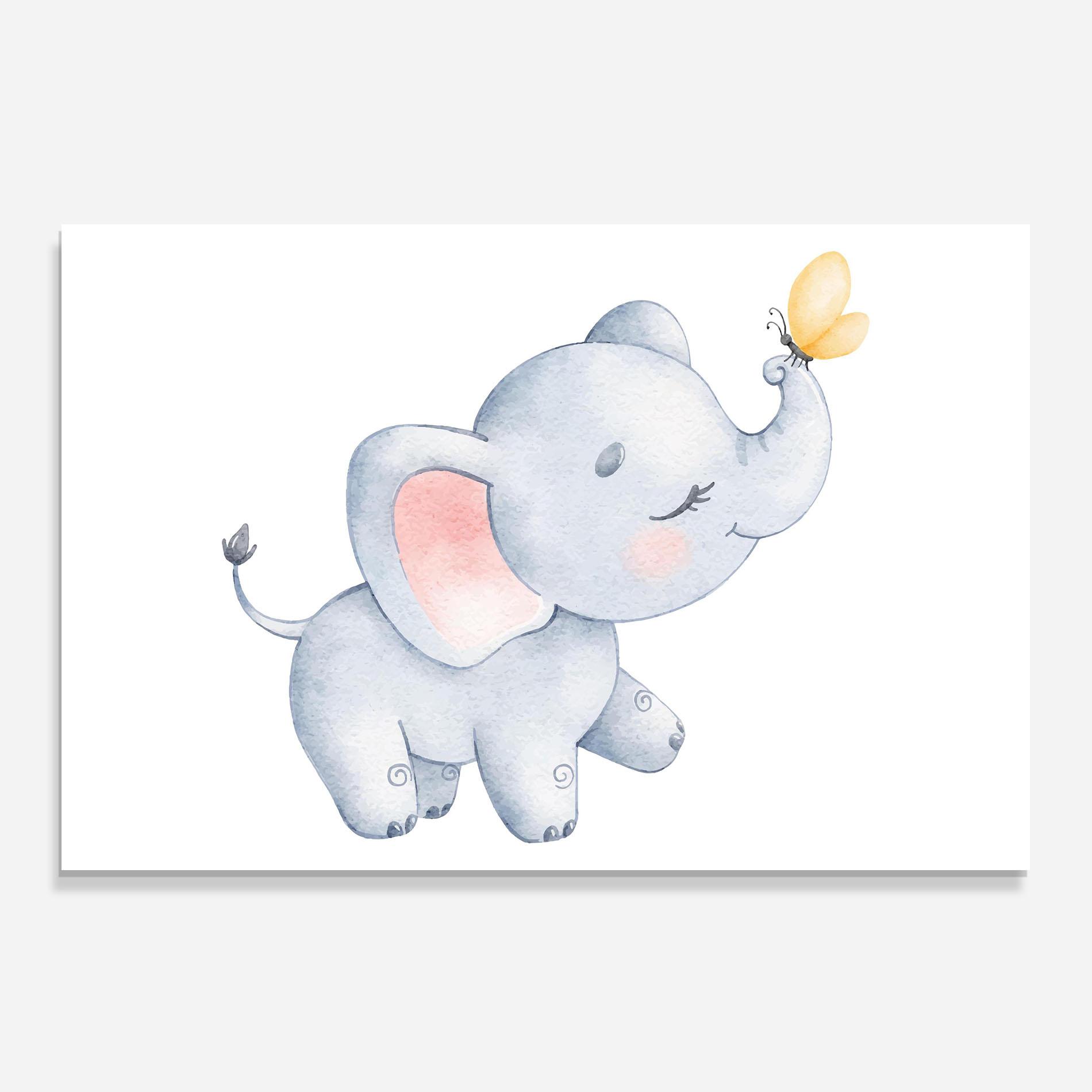 Стъклен панел за кухня Elephant Butterfly mockup 0