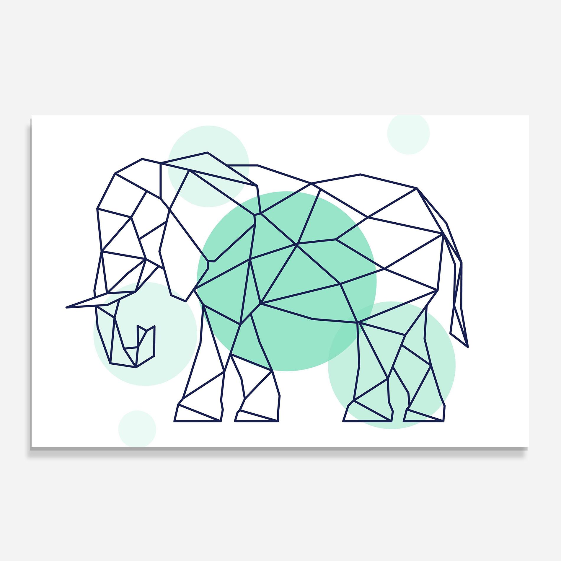 Стъклен панел за кухня Elephant Geometric mockup 0