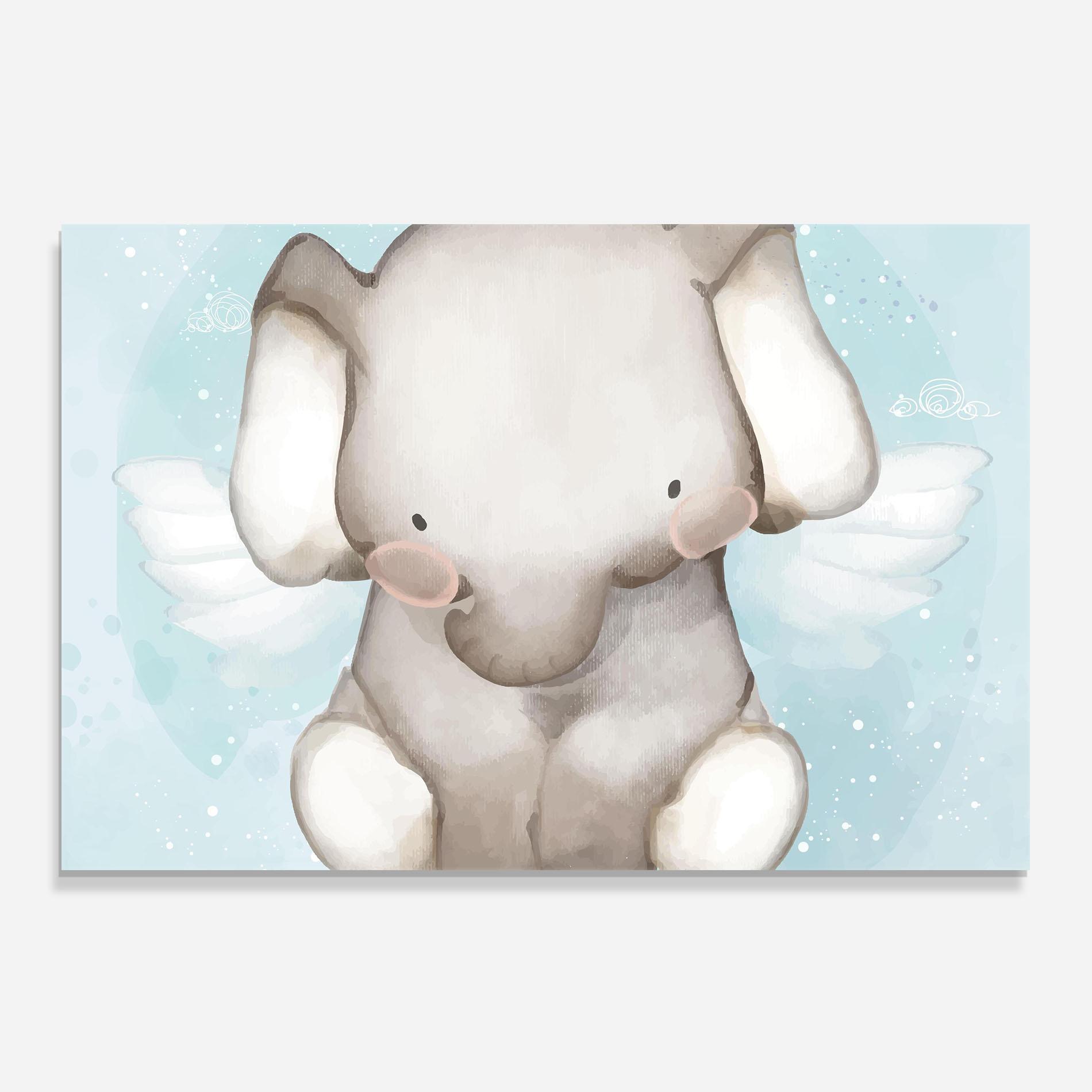 Стъклен панел за кухня Elephant On Blue mockup 0