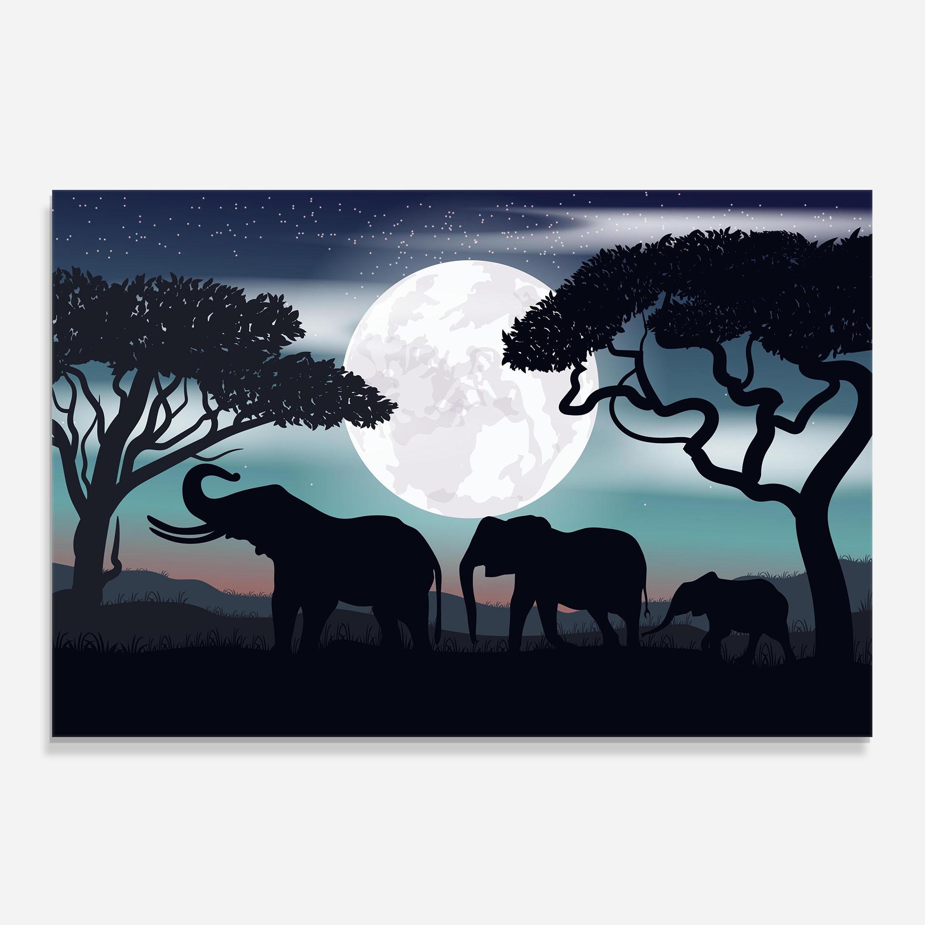 Стъклен панел за кухня Moon Elephant mockup 0