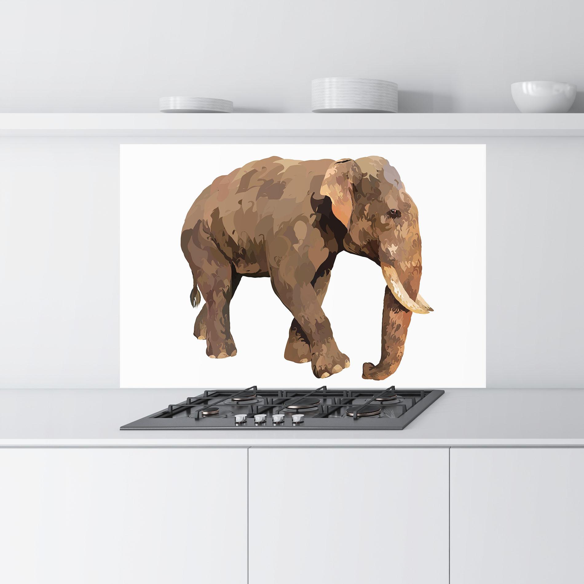 Стъклен панел за кухня Brown Elephant mockup 9