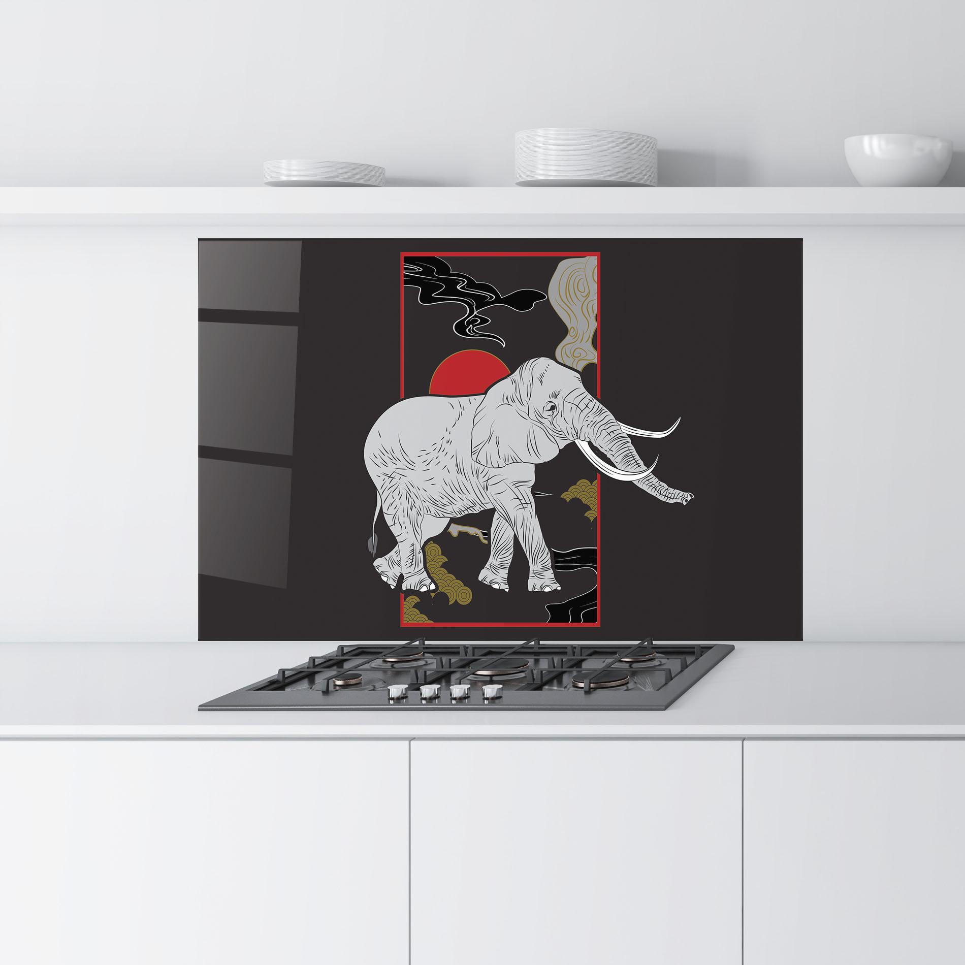 Стъклен панел за кухня Elephant Asia mockup 9