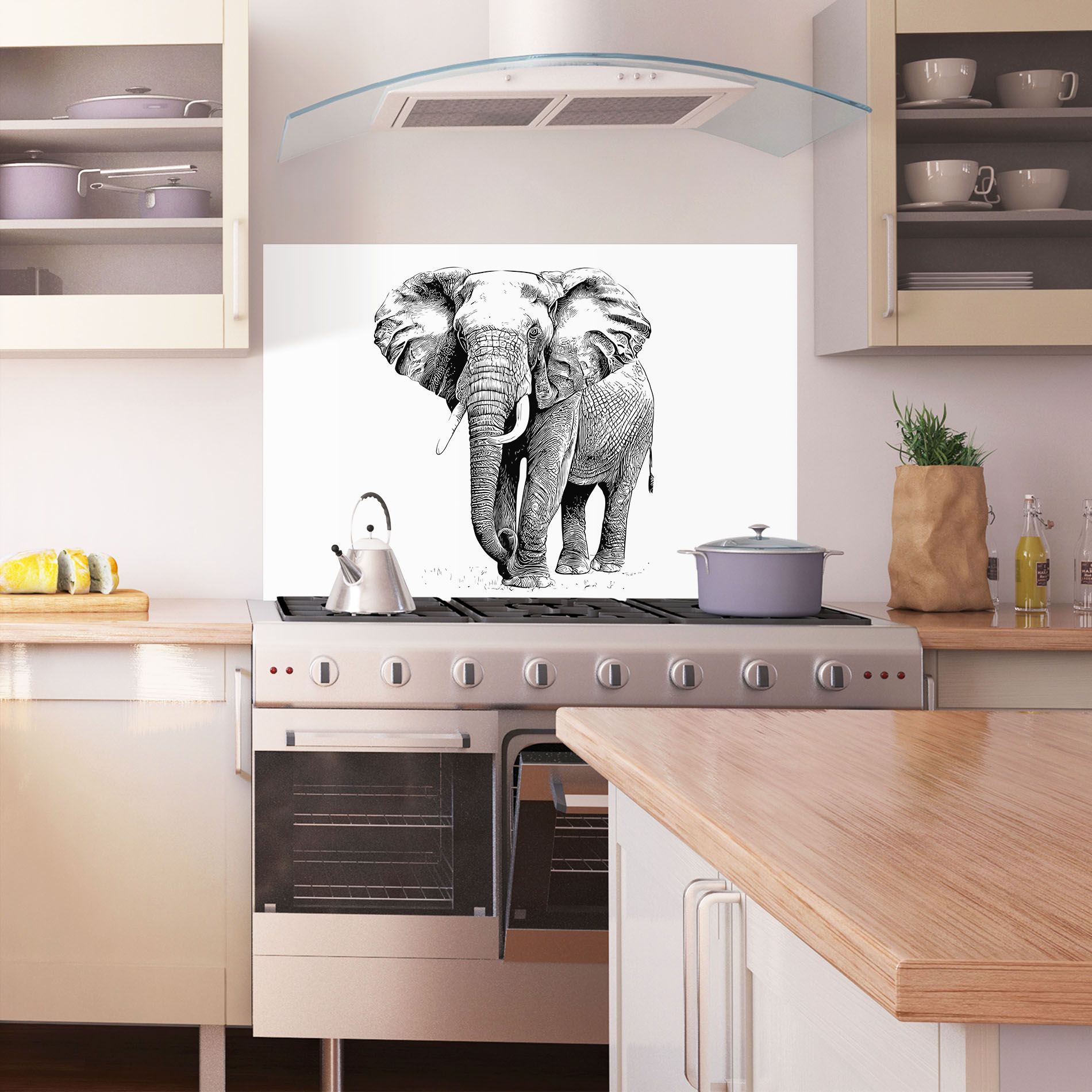 Black Lines Elephant mockup 1