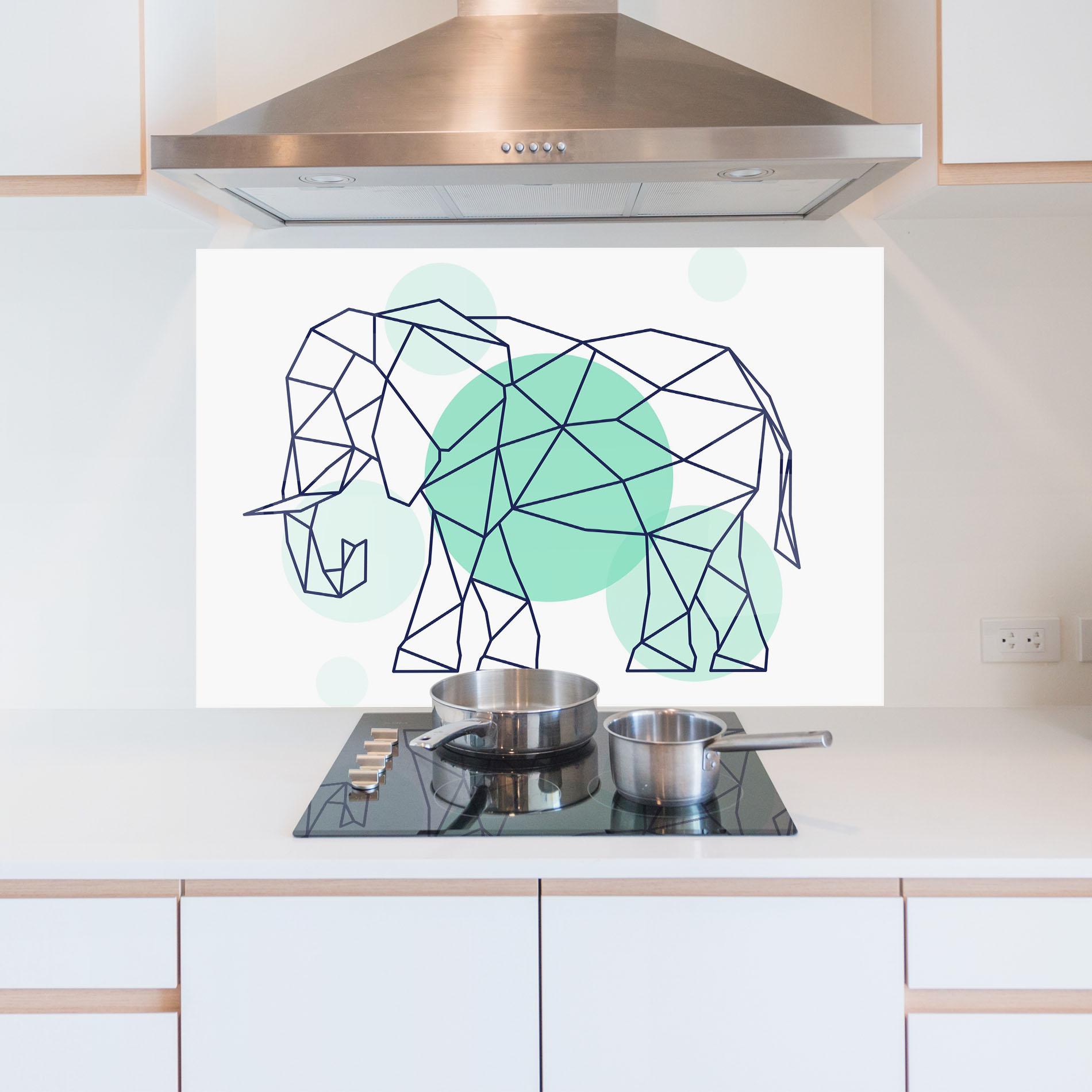 Стъклен панел за кухня Elephant Geometric mockup 5