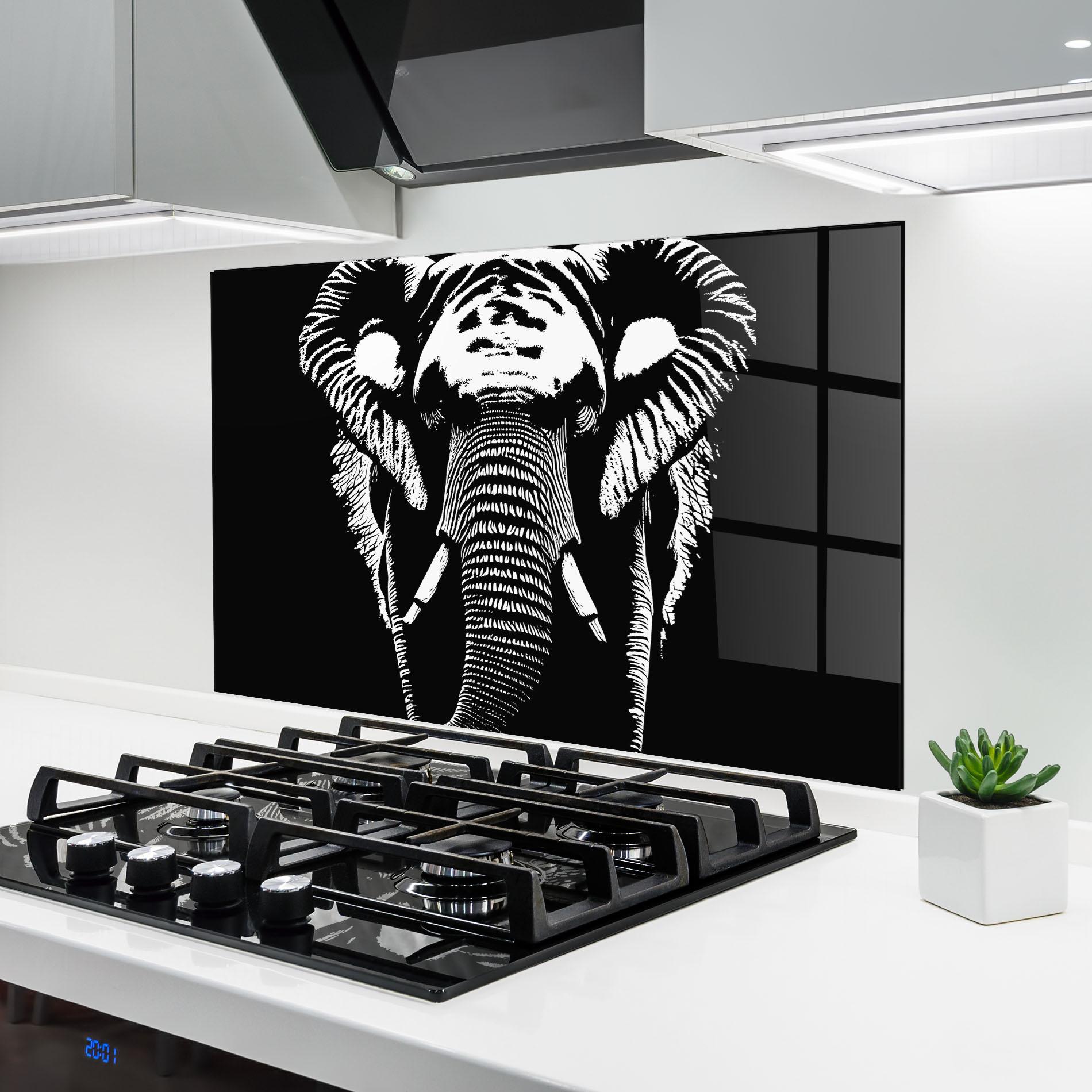Стъклен панел за кухня Elephant Drawing mockup 6