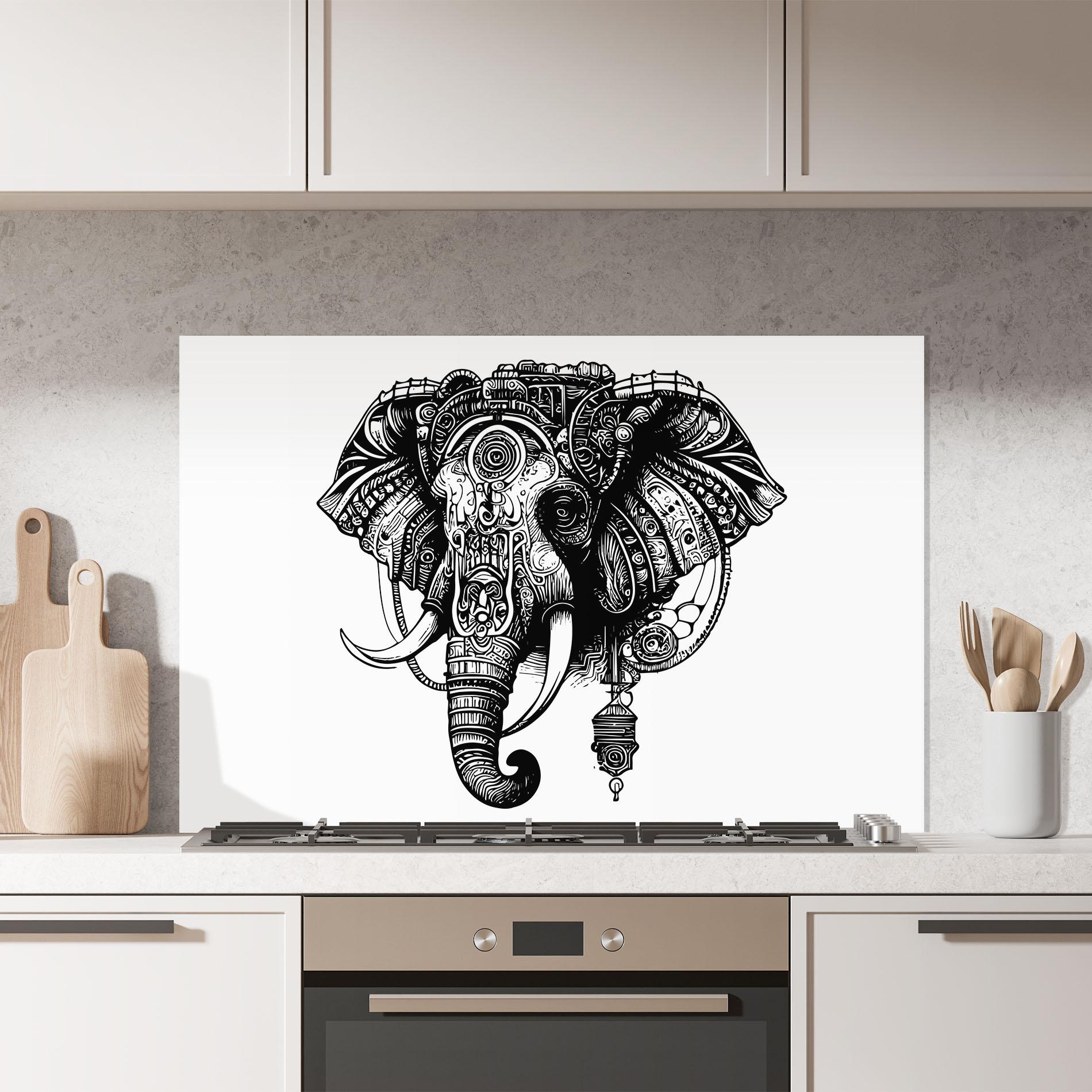Стъклен панел за кухня Ehephant Head mockup 7