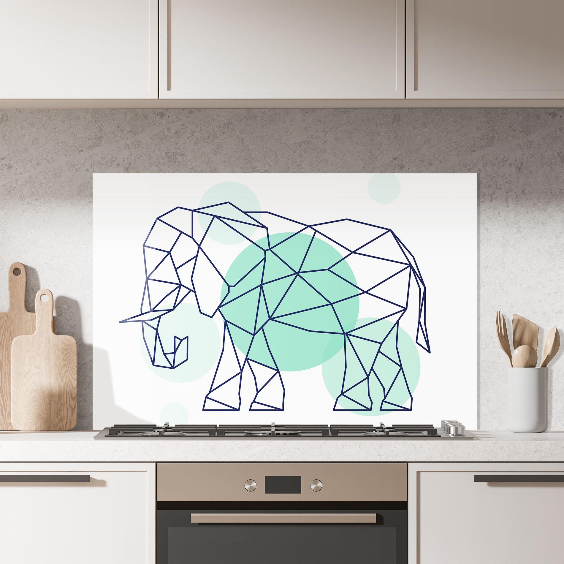 Стъклен панел за кухня Elephant Geometric mockup 7