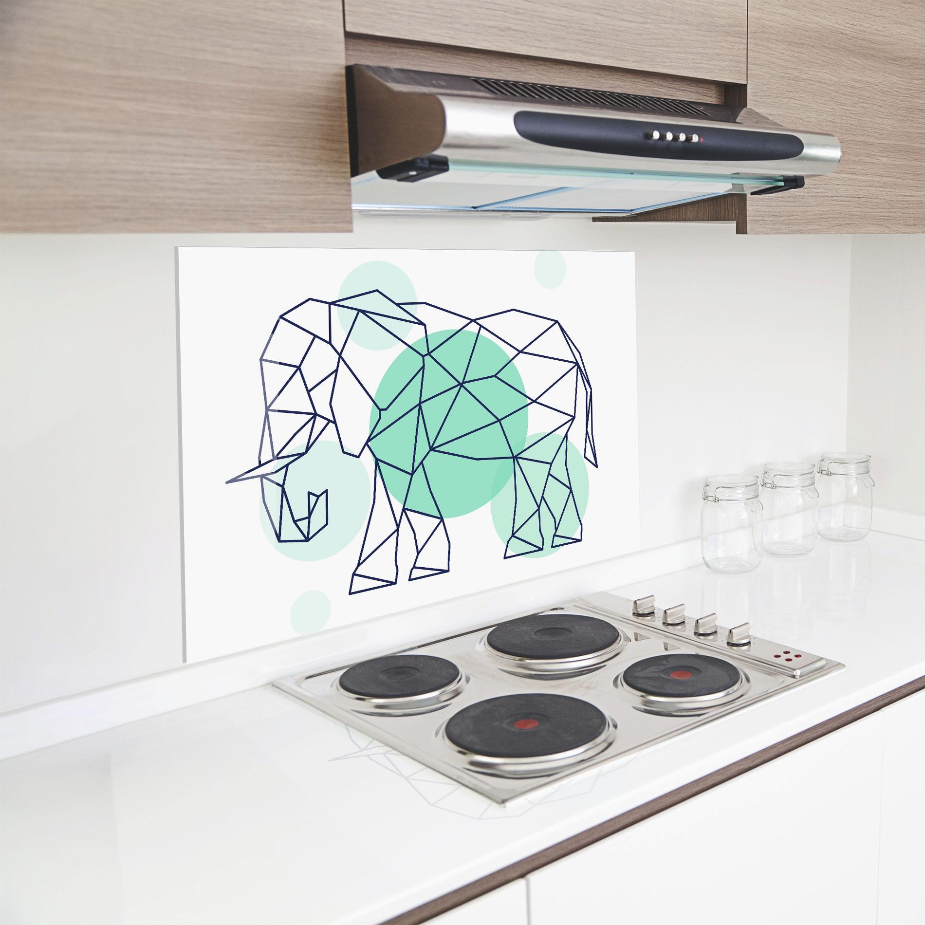 Стъклен панел за кухня Elephant Geometric mockup 8