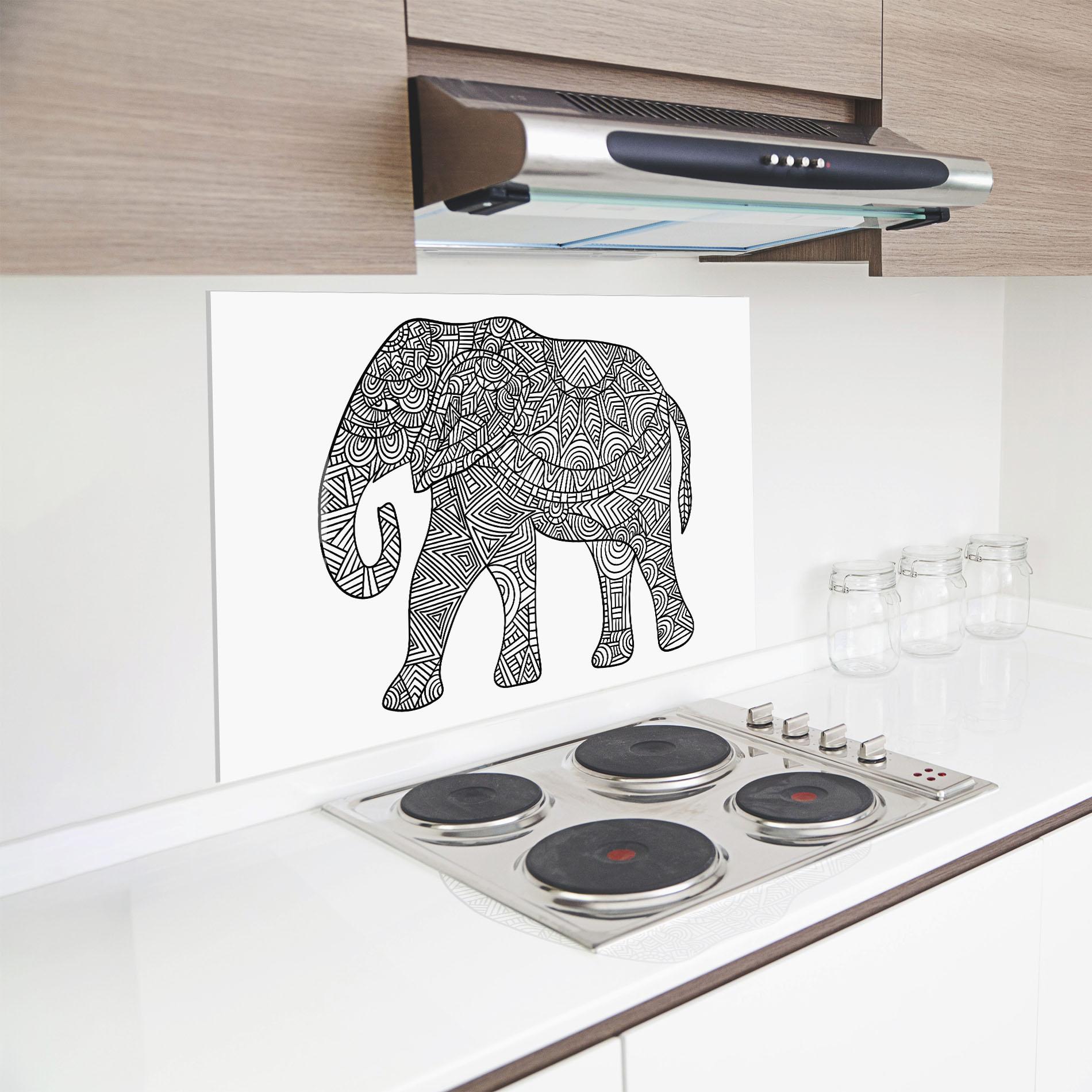 Стъклен панел за кухня Elephant Mandala mockup 8