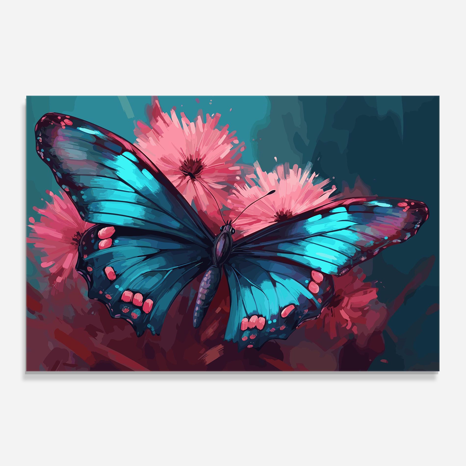 Blue Butterfly On Pink mockup 0