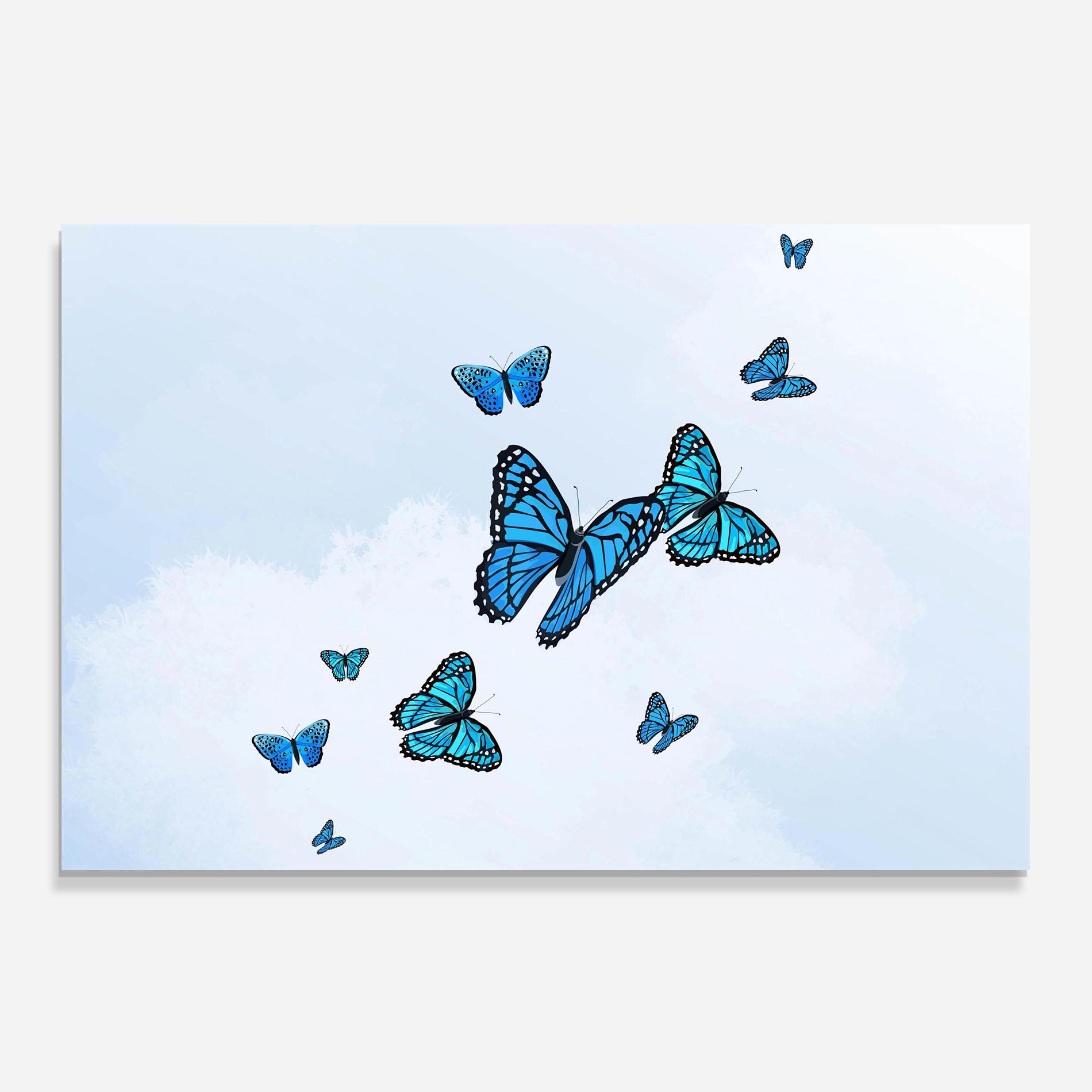 Стъклен панел за кухня Blue Sky Butterfly mockup 0