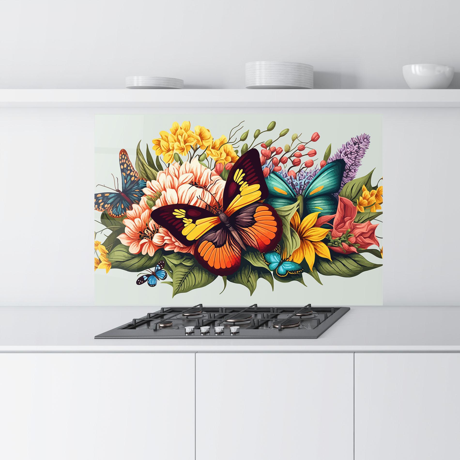 Стъклен панел за кухня Pretty Butterfly mockup 9