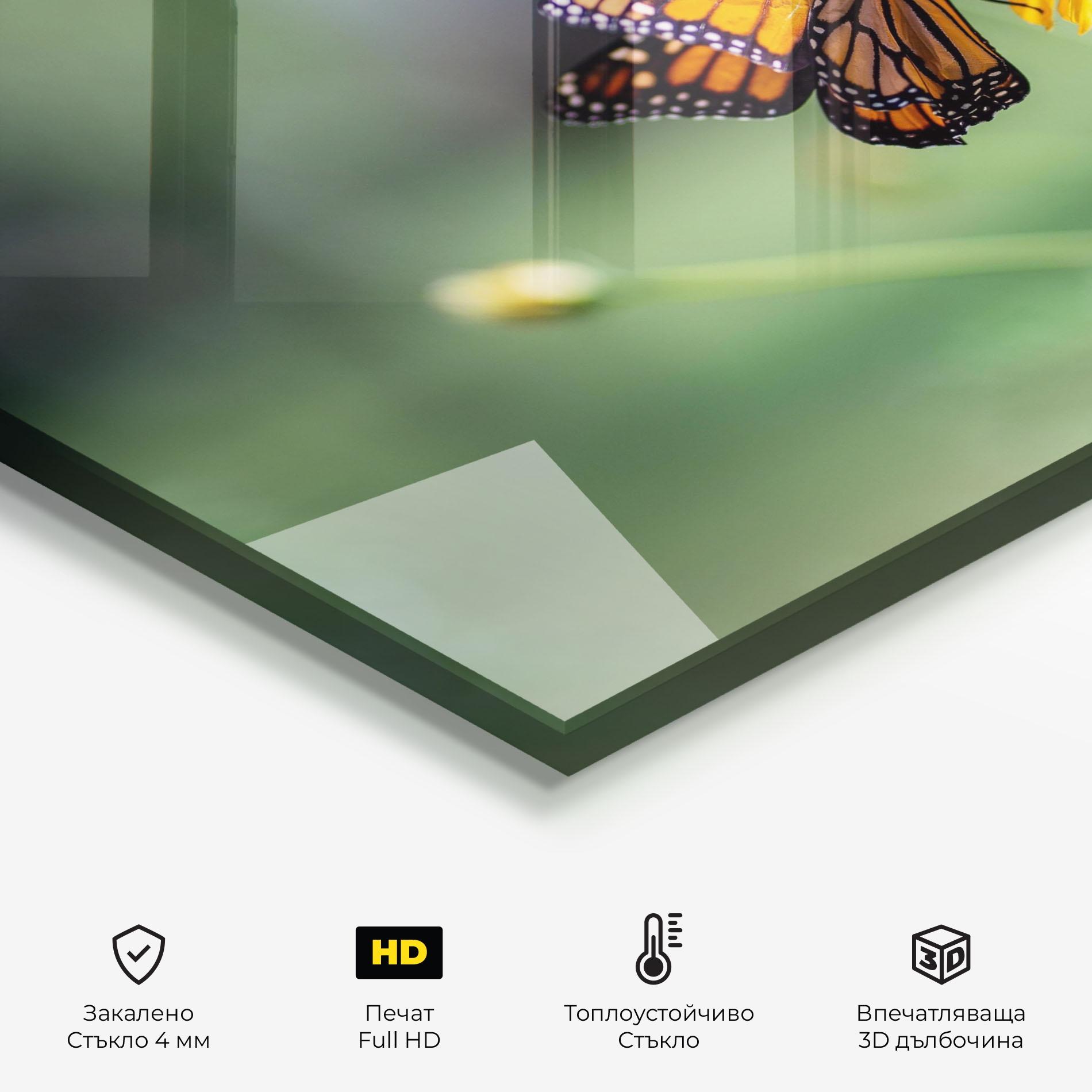 Стъклен панел за кухня Nice Orange Butterfly mockup 2