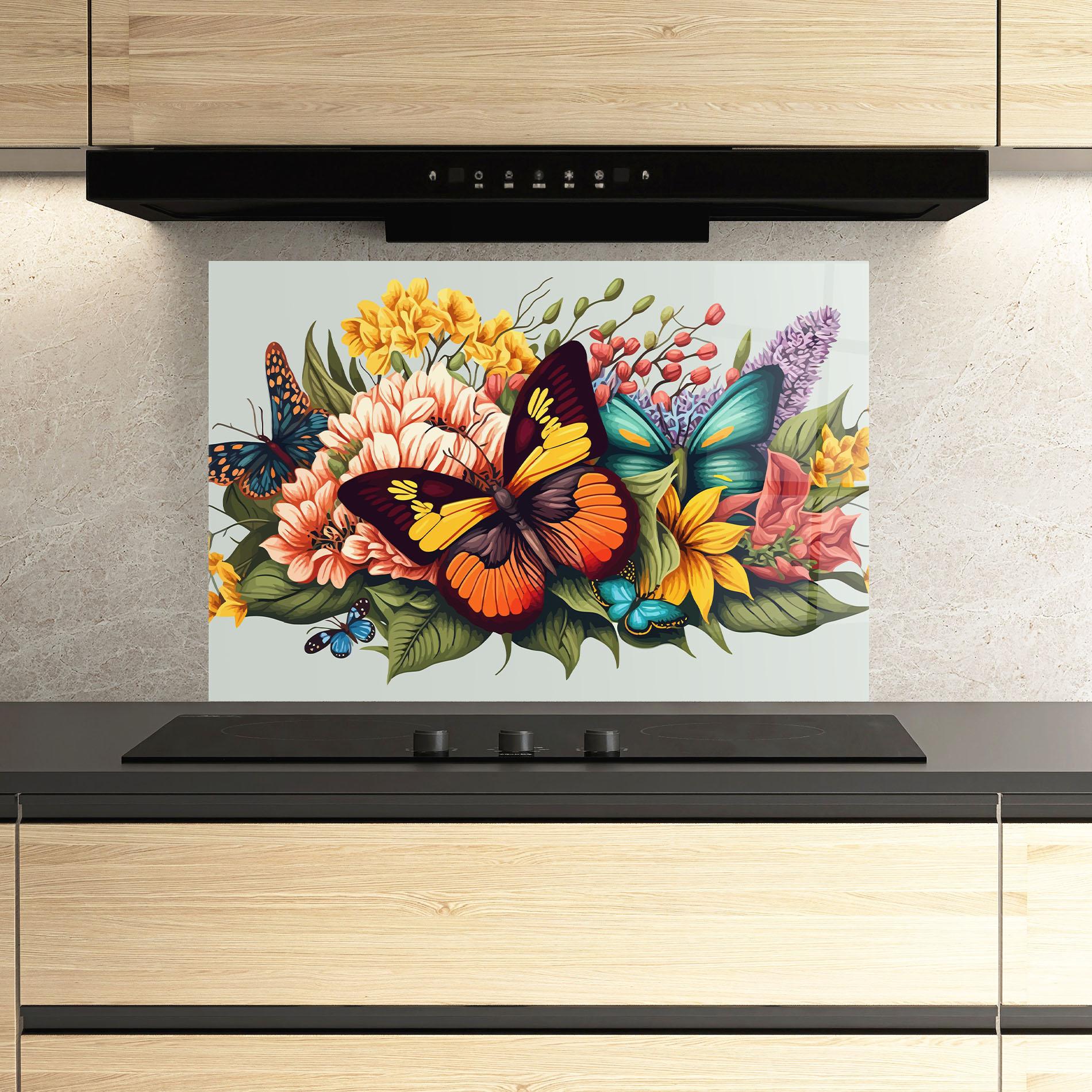 Стъклен панел за кухня Pretty Butterfly mockup 3
