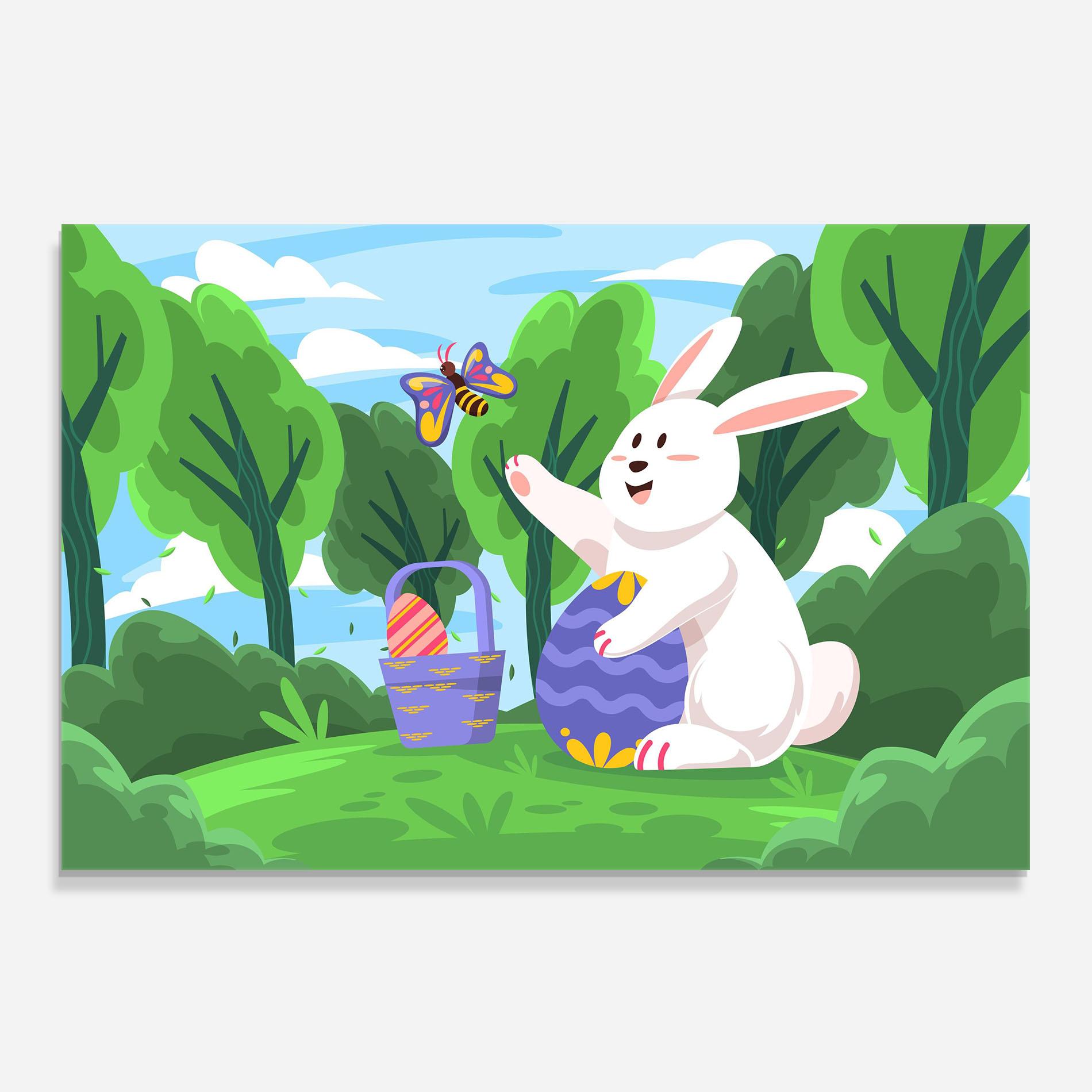 Стъклен панел за кухня Easter Rabbit mockup 0
