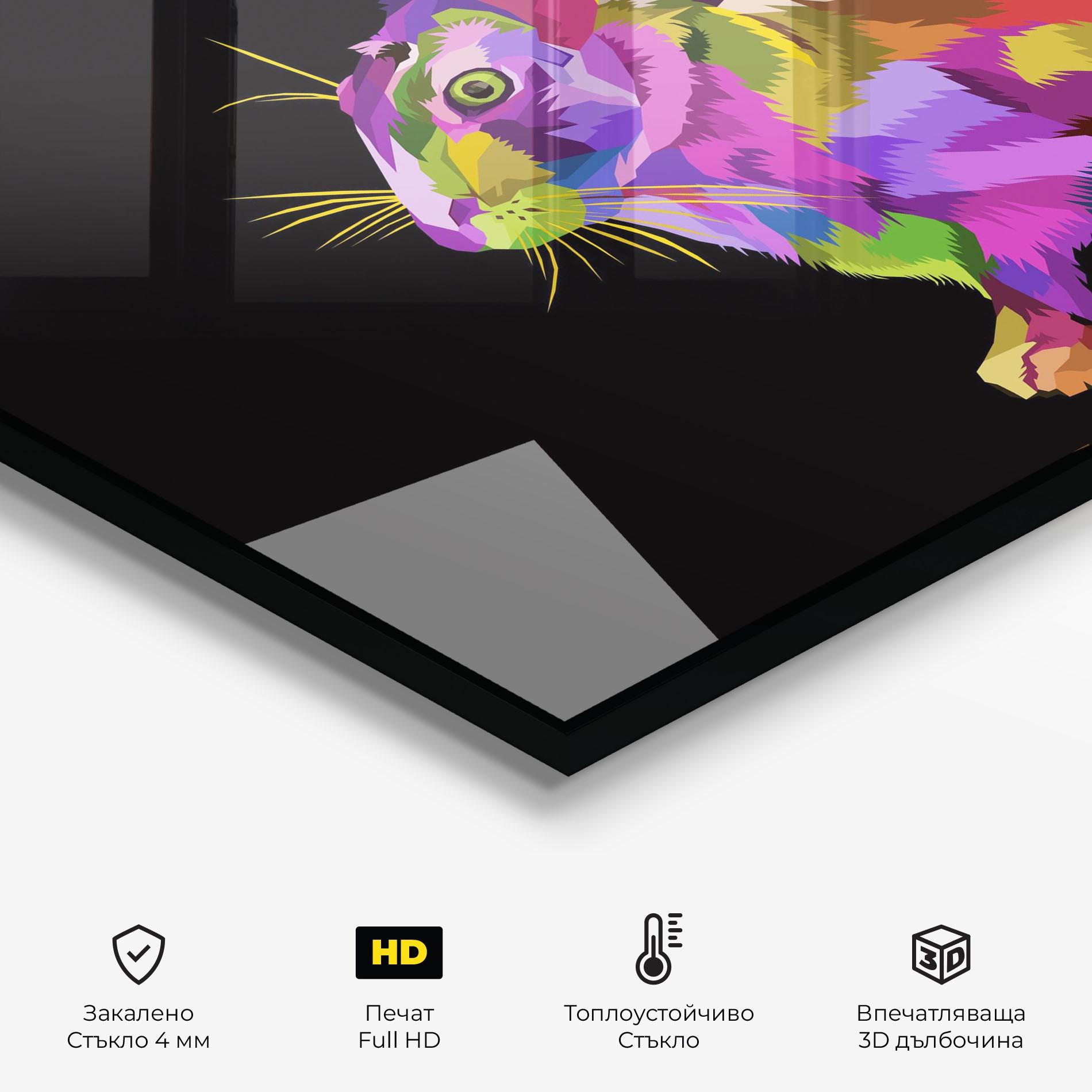 Стъклен панел за кухня Colorful Bunny mockup 2