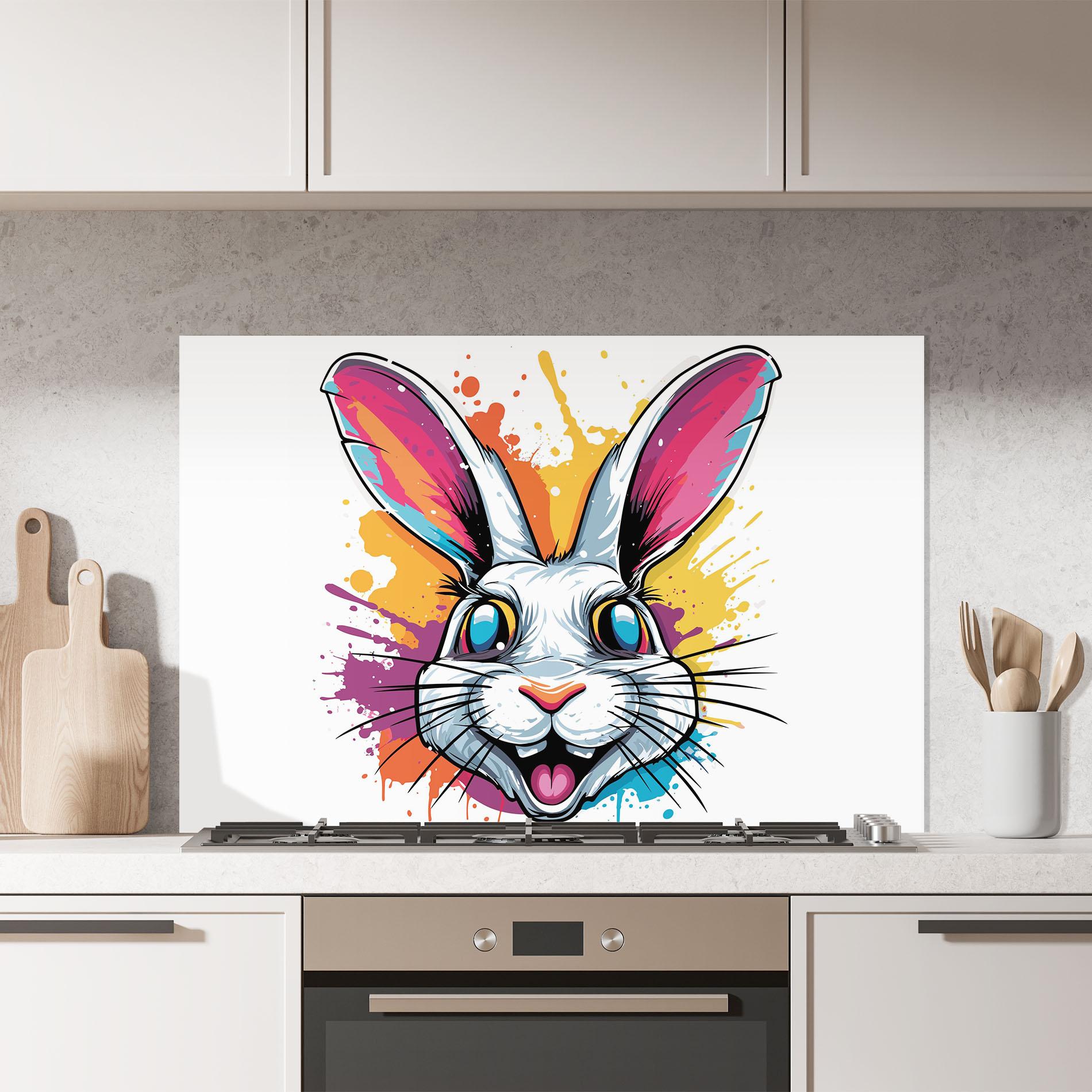 Стъклен панел за кухня Crazy Bunny mockup 7