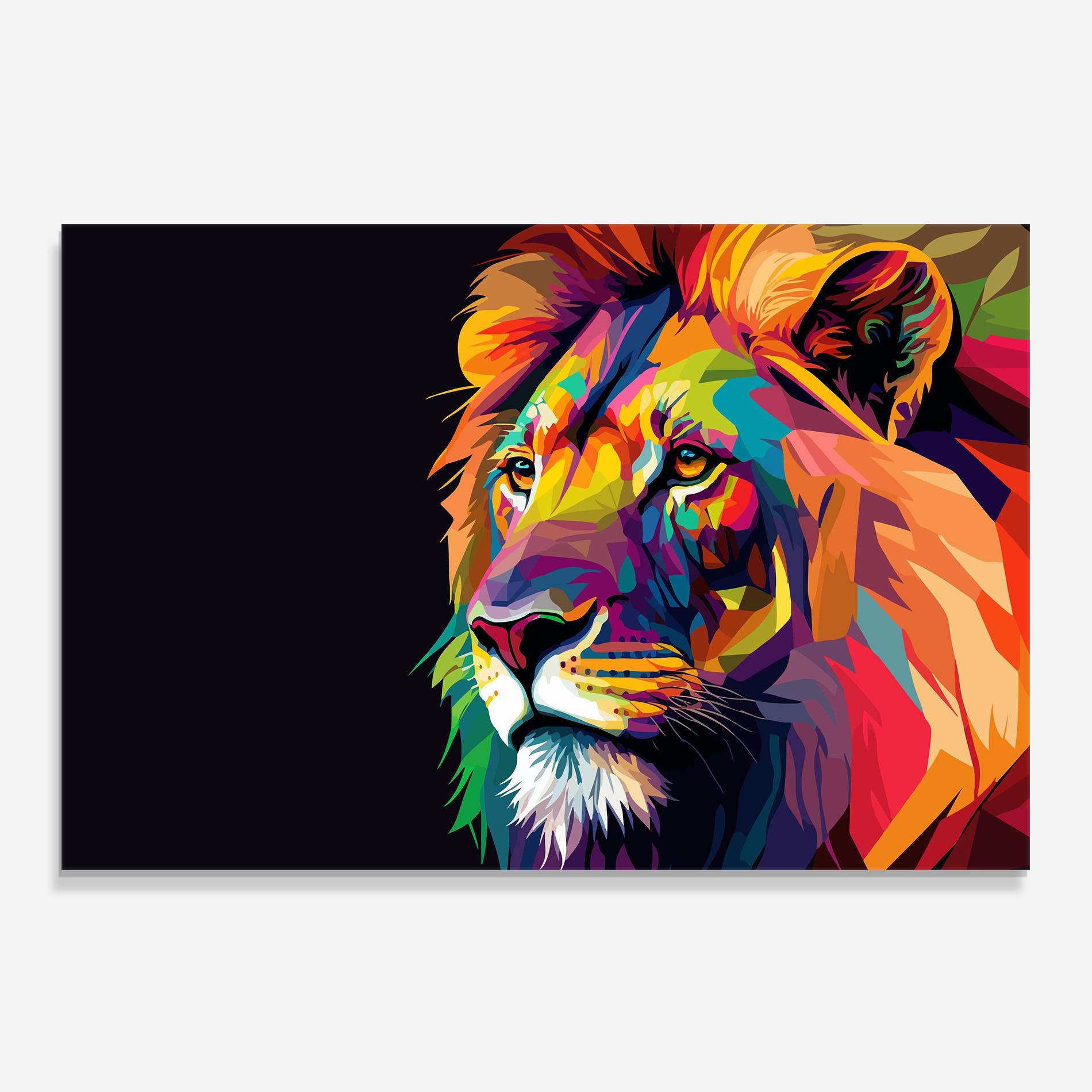 Стъклен панел за кухня Colorful Lion mockup 0