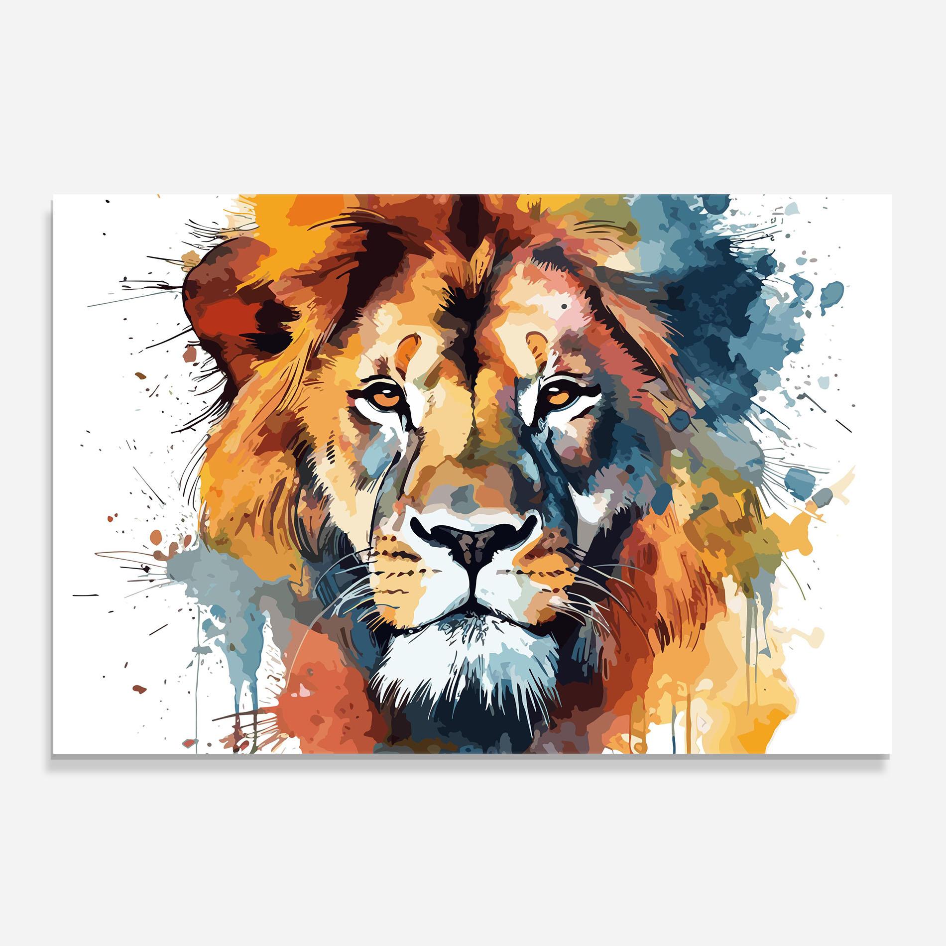 Стъклен панел за кухня Lion Head Art mockup 0