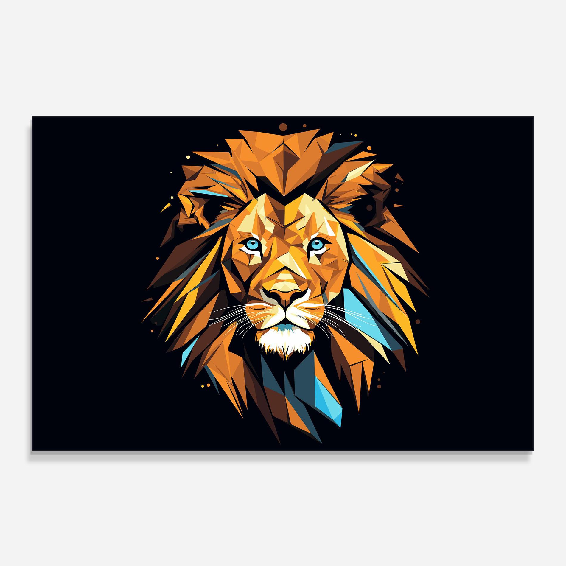 Стъклен панел за кухня Pop Art Lion mockup 0